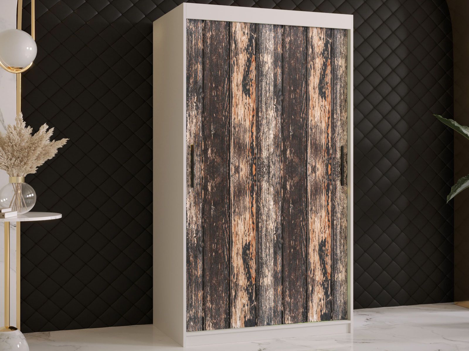 Armoire TODY 2 portes coulissantes 100 cm blanc