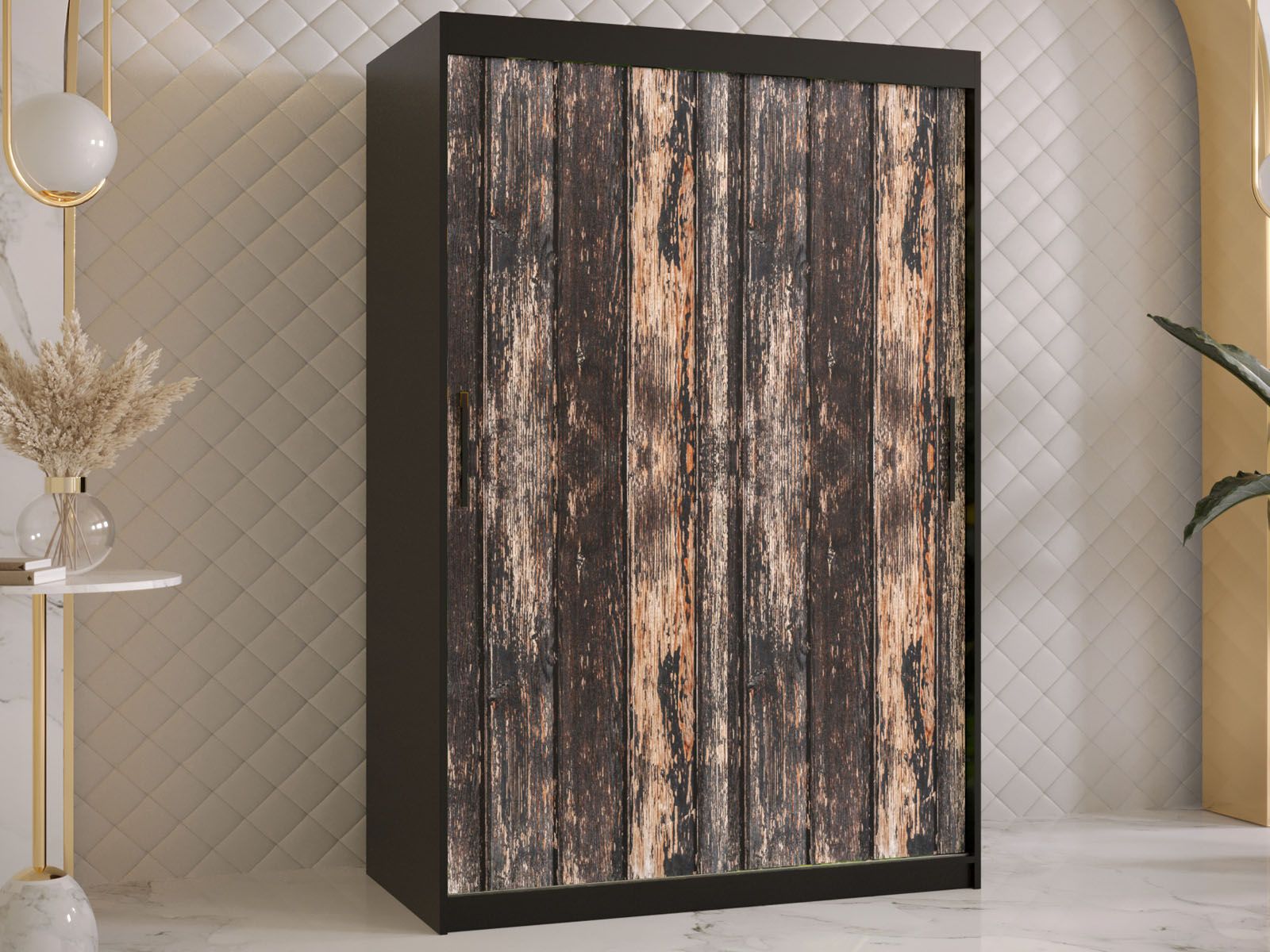 Armoire TODY 2 portes coulissantes 120 cm noir