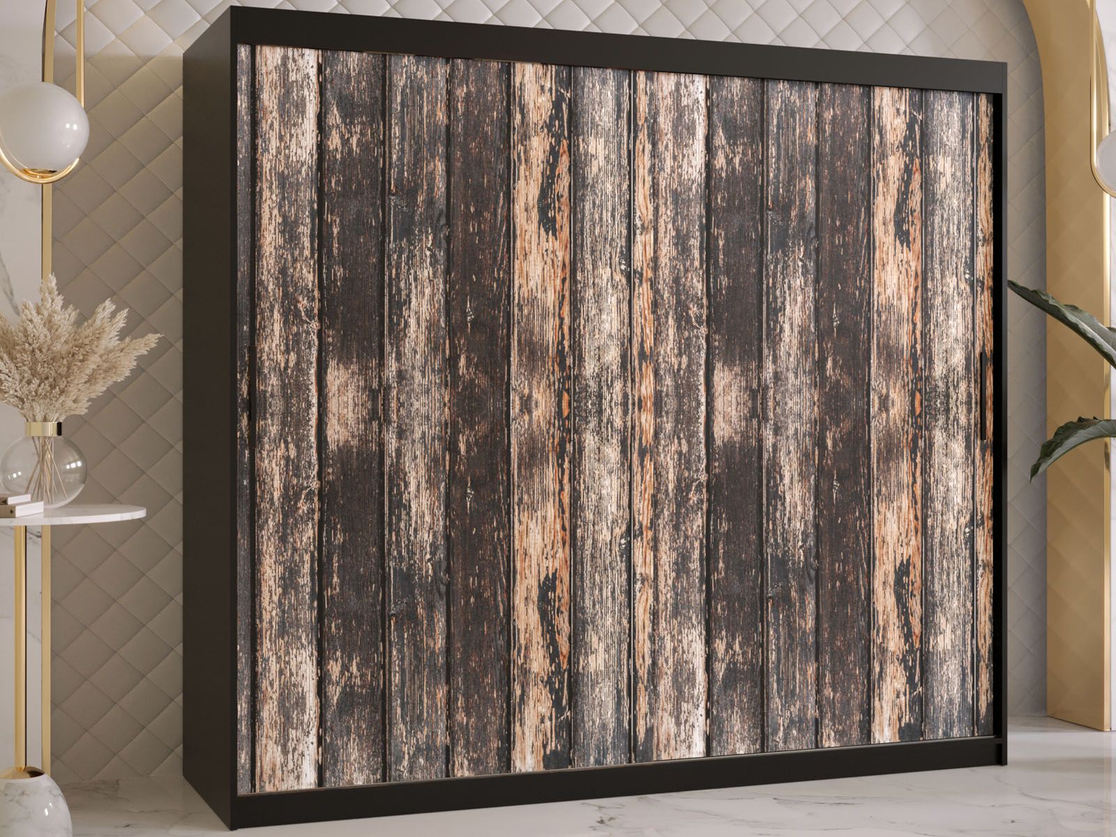 Armoire TODY 2 portes coulissantes 200 cm noir