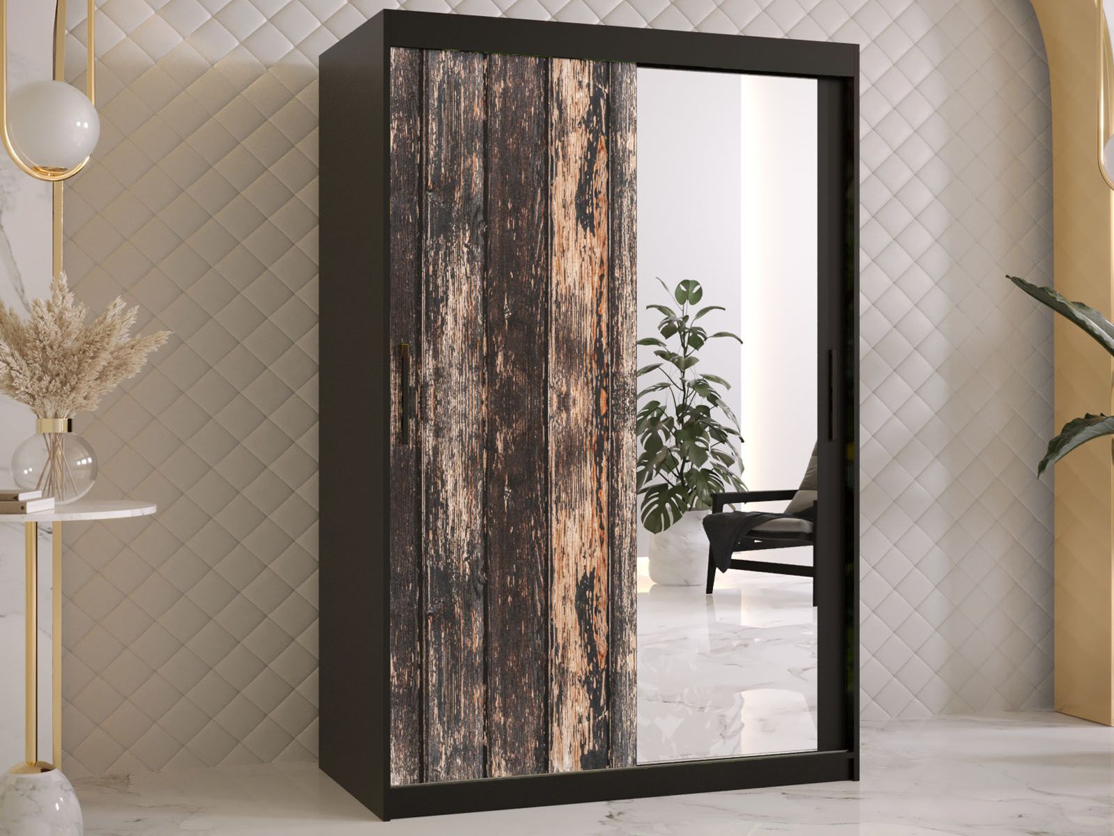 Armoire TODY 2 portes coulissantes 120 cm noir