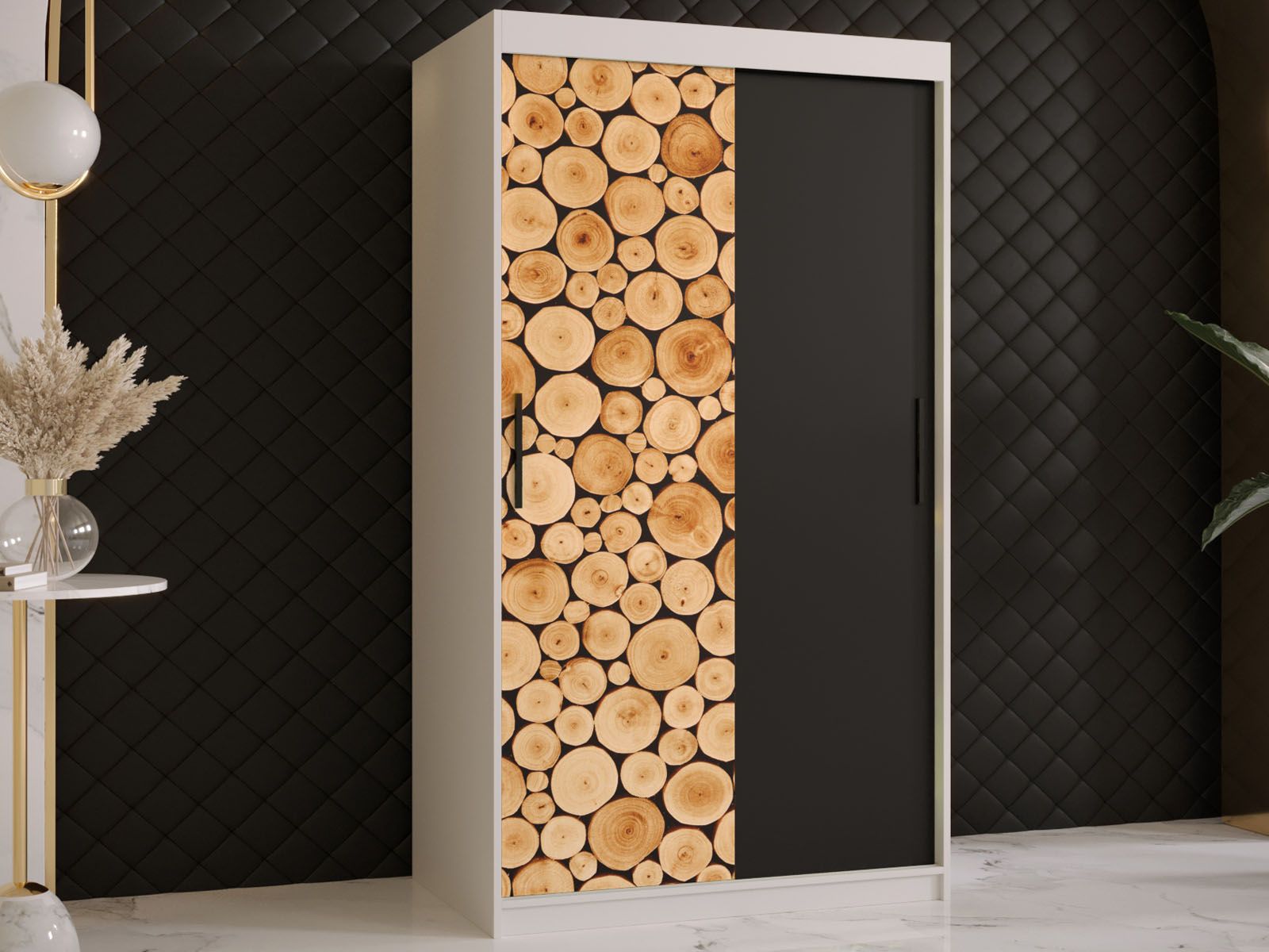 Armoire SOSNY 2 portes coulissantes 100 cm blanc