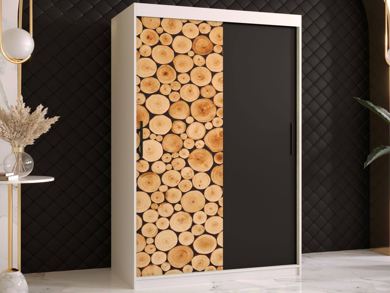 Armoire SOSNY 2 portes coulissantes 120 cm blanc