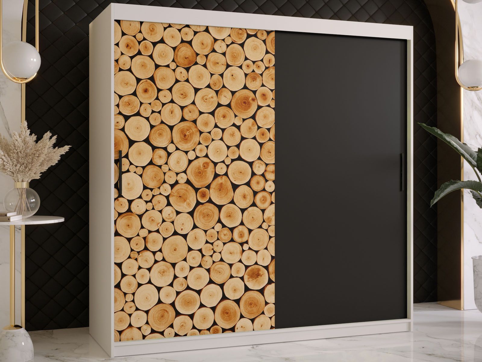 Armoire SOSNY 2 portes coulissantes 180 cm blanc