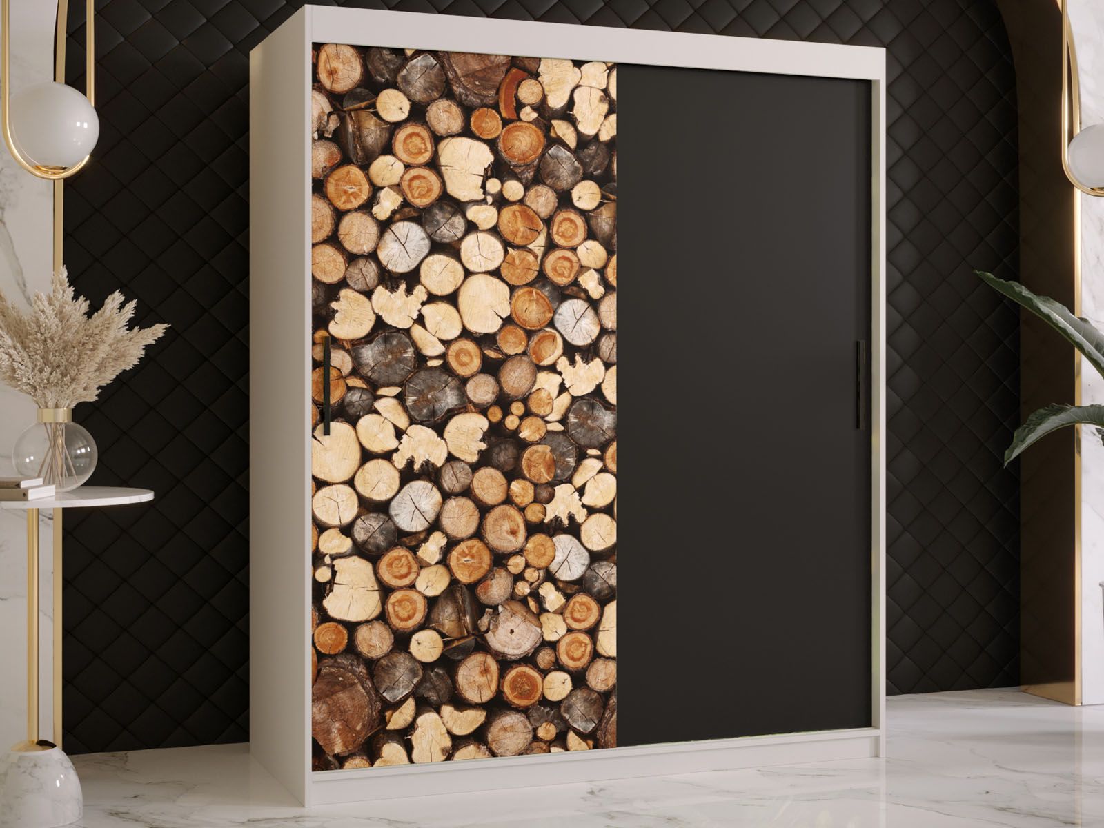 Armoire DREMBO 2 portes coulissantes 150 cm blanc