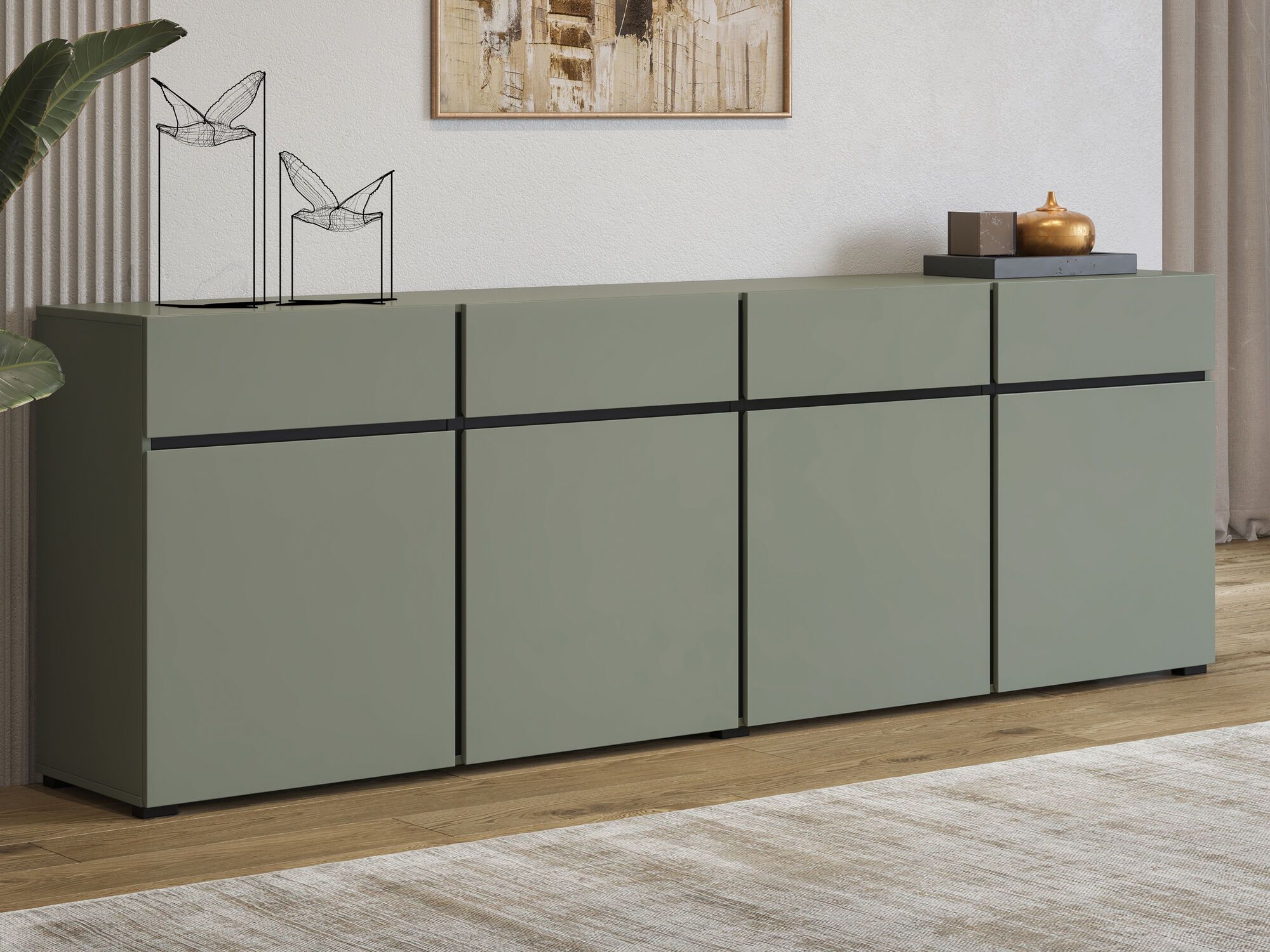 Buffet/bahut CROSSAIR 4 portes 4 tiroirs vert