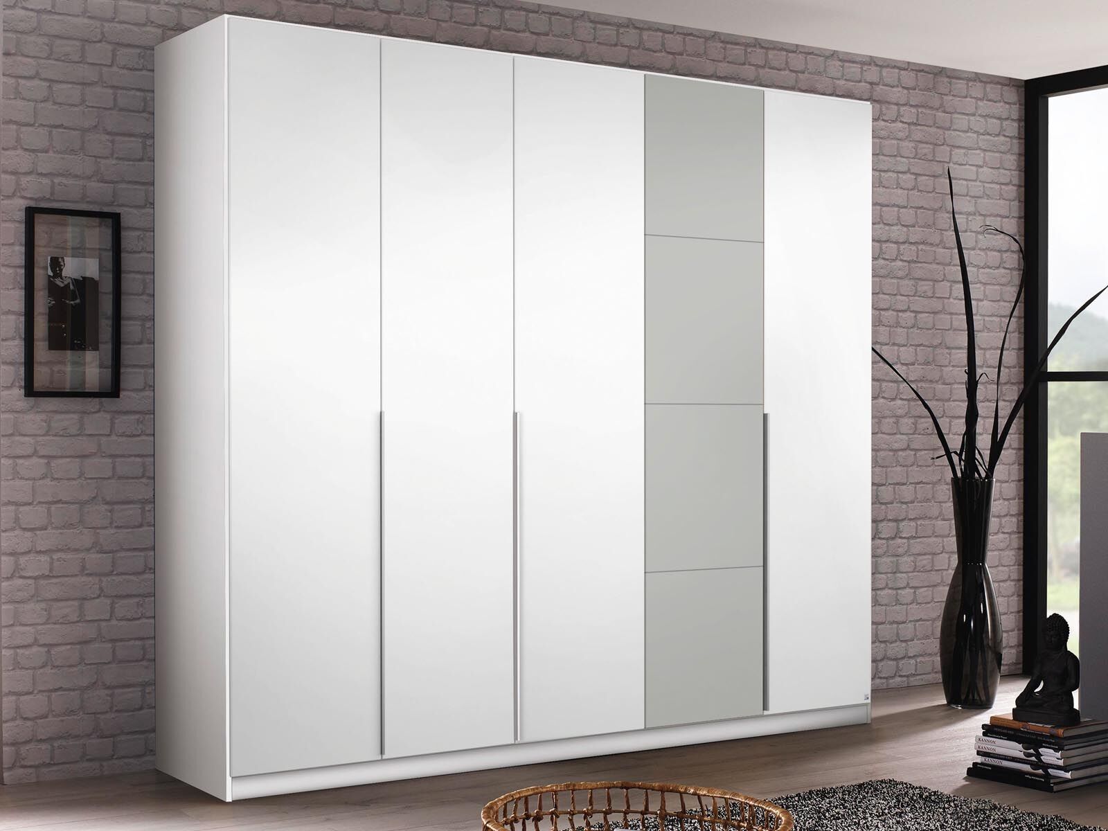 Armoire BELLO 5 portes blanc alpin/gris soie