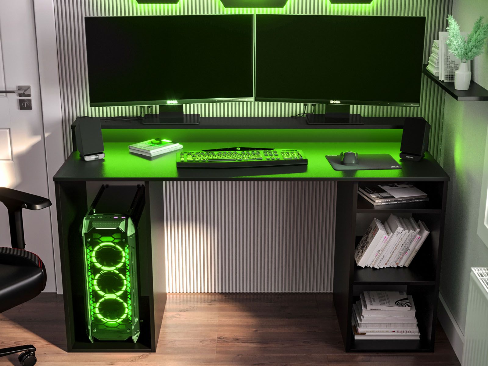 Bureau gamer GEEK 138 cm noir