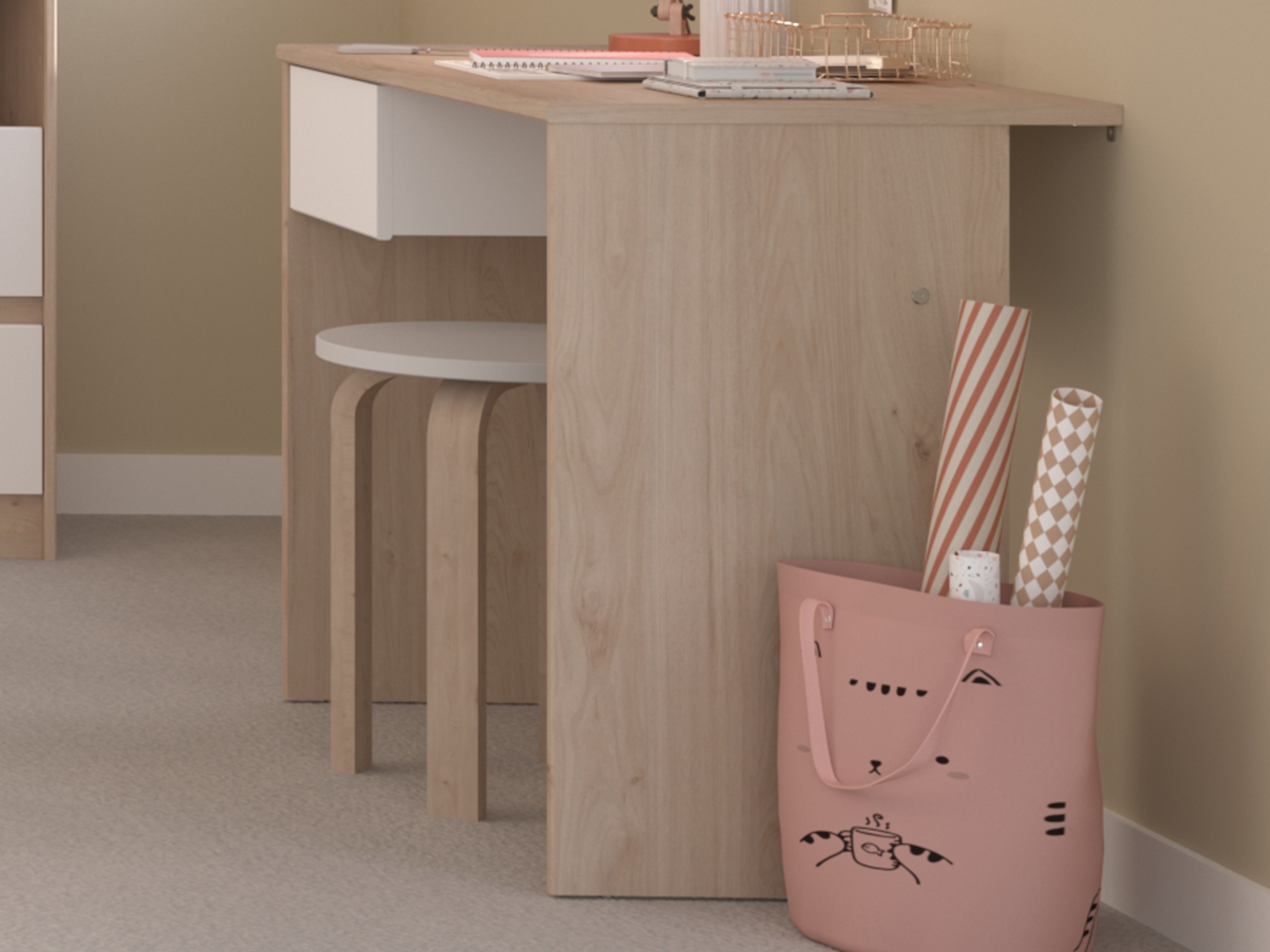 Bureau SHELASO 1 tiroir chêne jackson