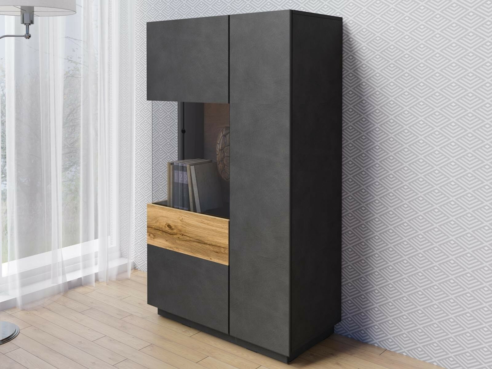 Commode SILAC 2 portes (gauche) matera/chêne wotan