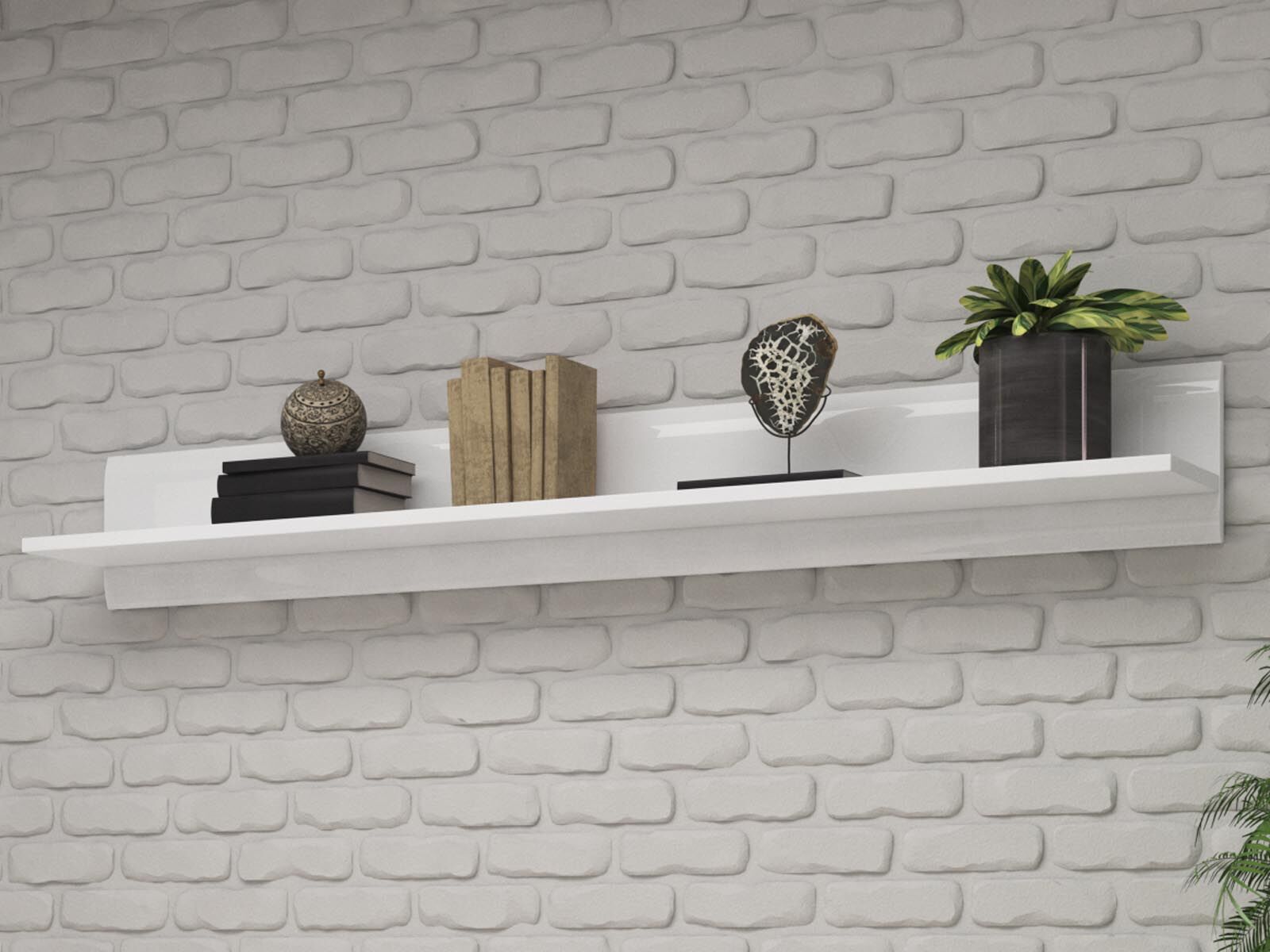 Etagère murale TULIO 160 cm blanc/blanc laqué