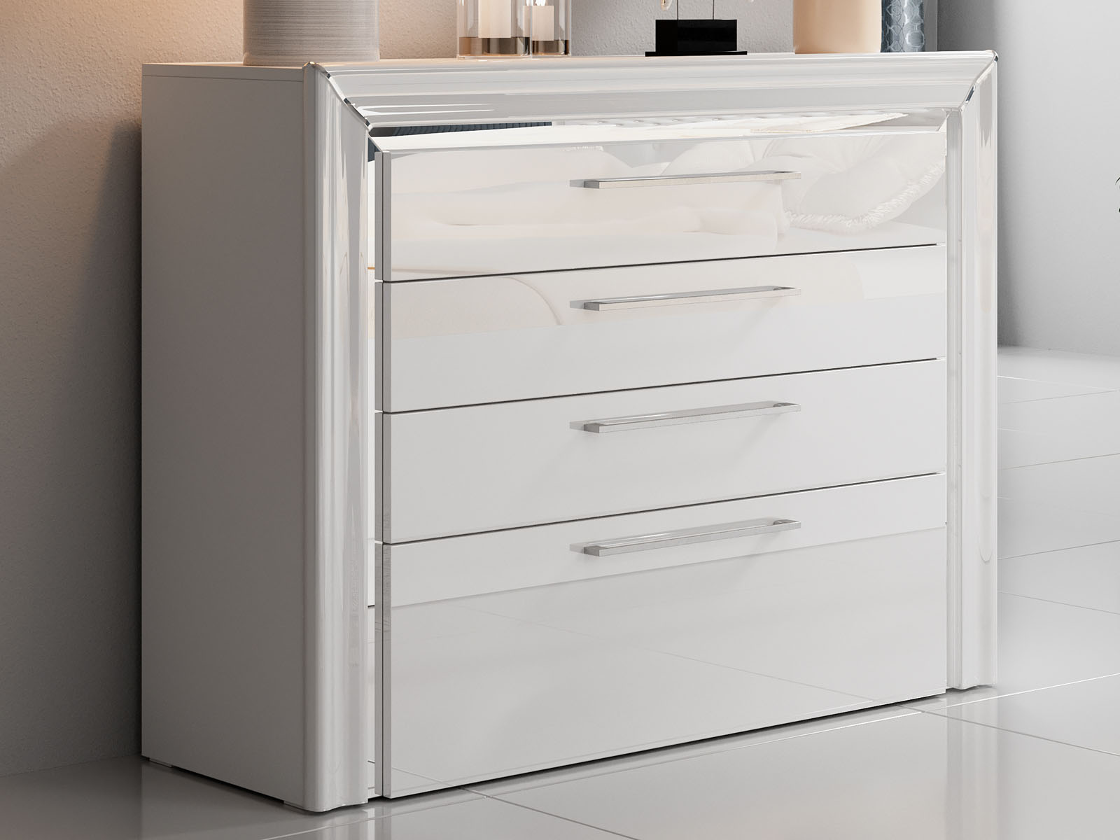 Commode ARNOLI 4 tiroirs blanc