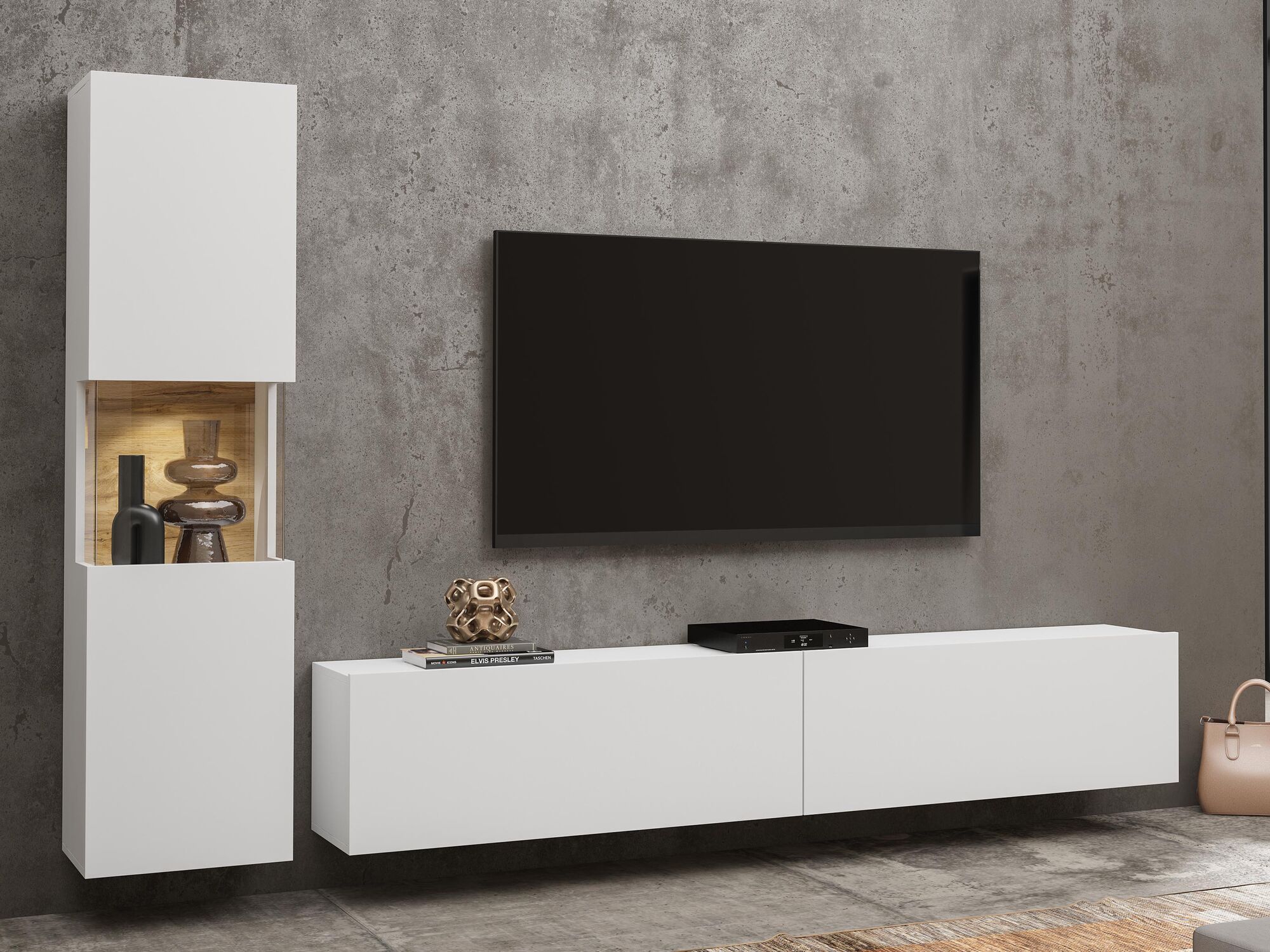 Mur tv-hifi AVATAR 3 portes blanc