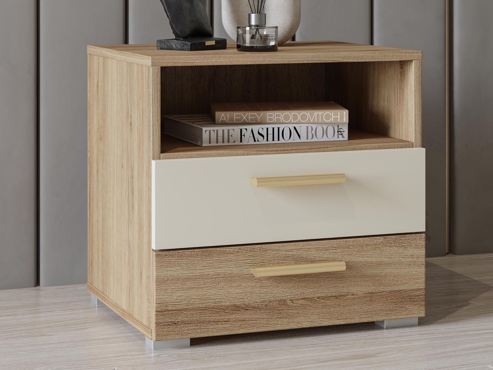 Chevet VERTIGO 2 tiroirs chêne sauvage