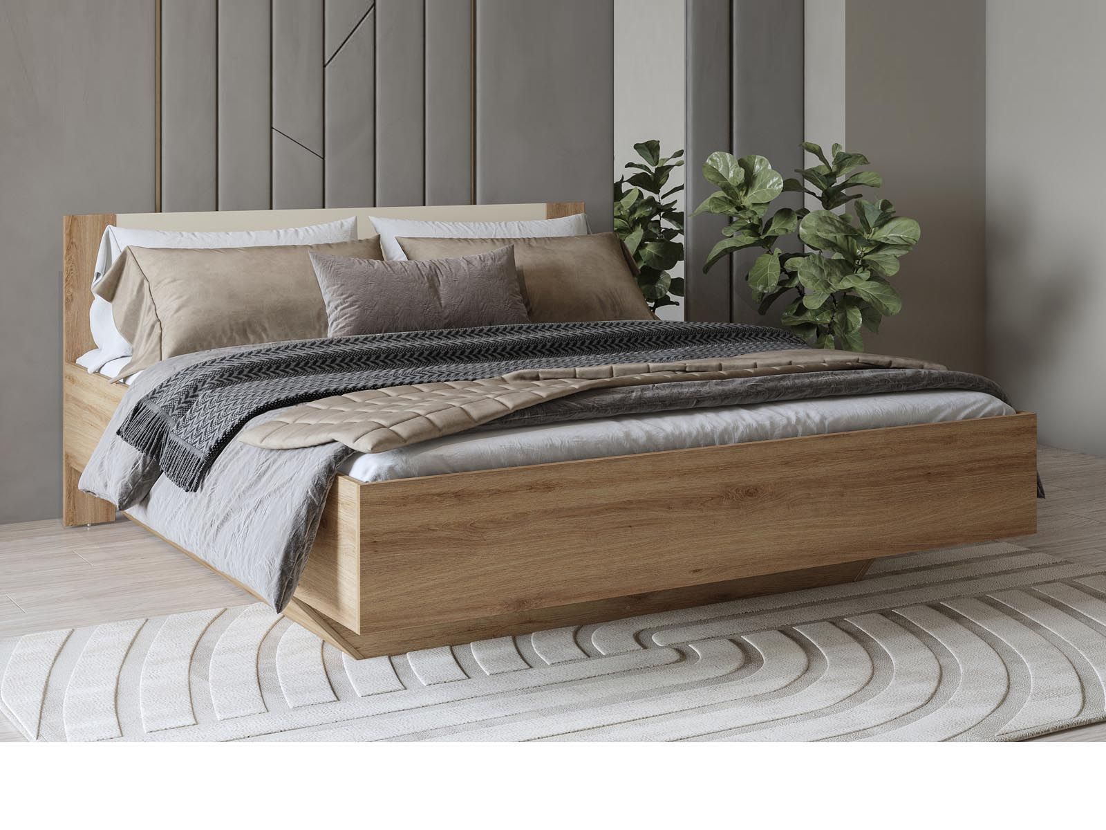 Lit VERTIGO 160x200 cm chêne sauvage