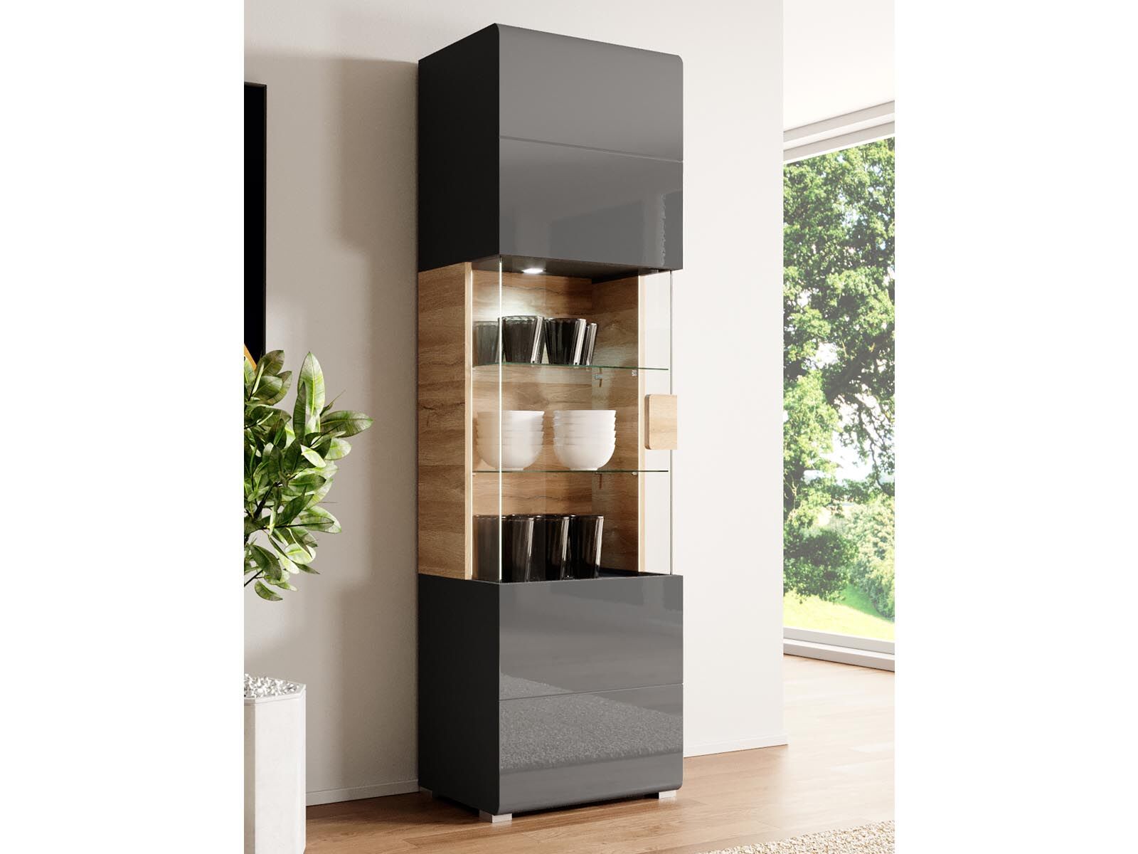 Colonne TORERO 1 porte chêne grandson/anthracite