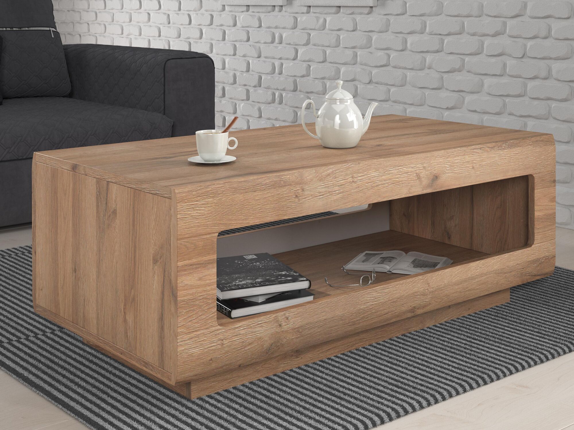 Table basse rectangulaire TULIO chêne grandson