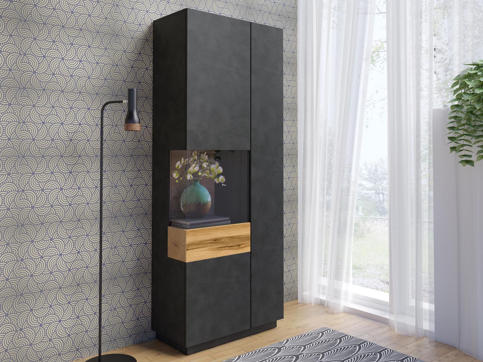 Vitrine SILAC 2 portes (gauche) matera/wotan