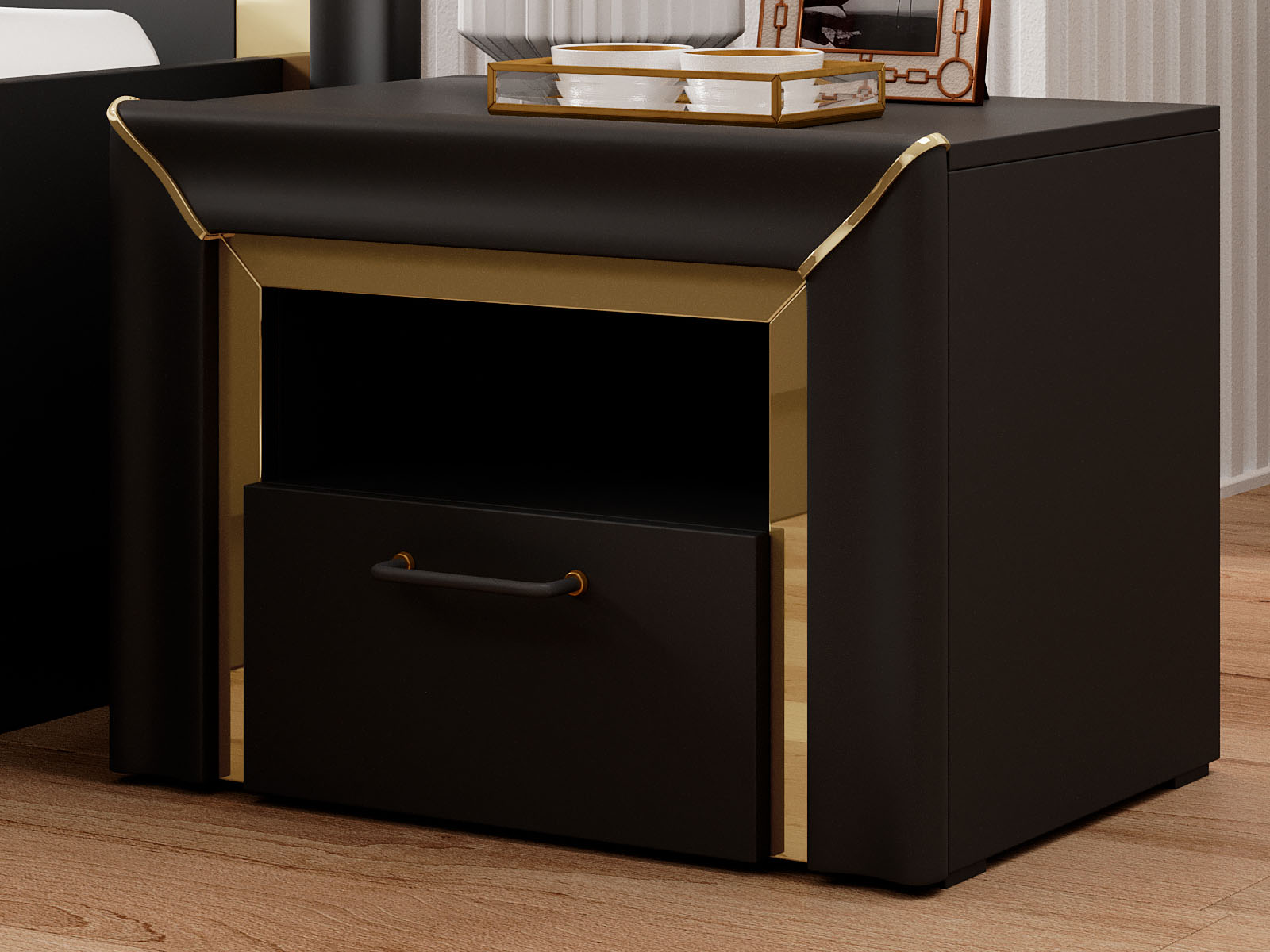 Chevet ARNOLI 1 tiroir noir