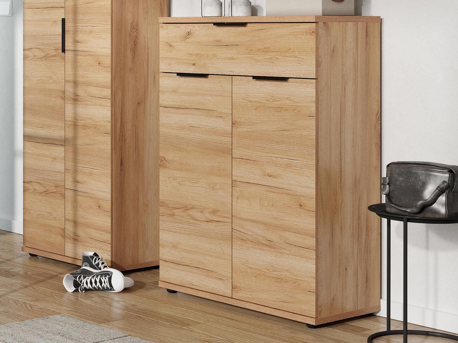 Armoire à chaussures FREMY 2 portes 1 porte chêne navarra