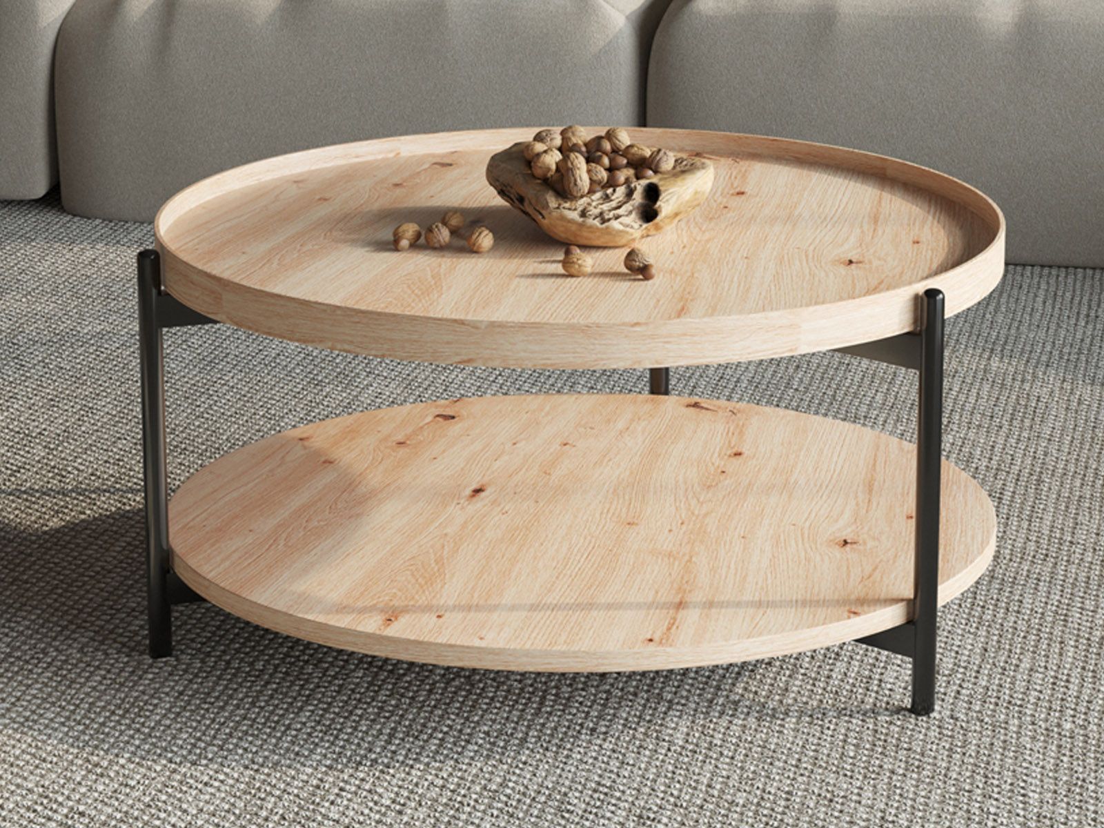 Table basse DALIDA 80 cm chêne vieilli