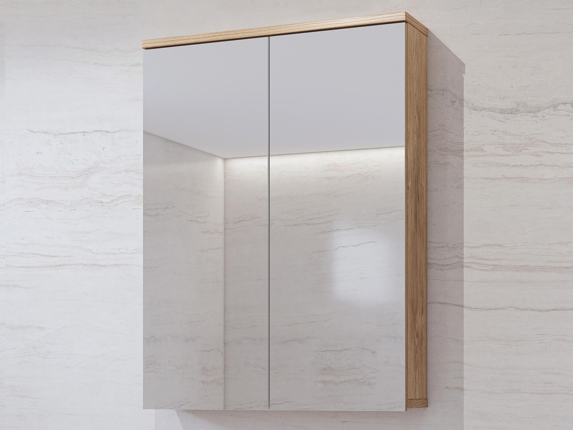 Armoire de toilette FAGOCHIA 2 portes chêne doré