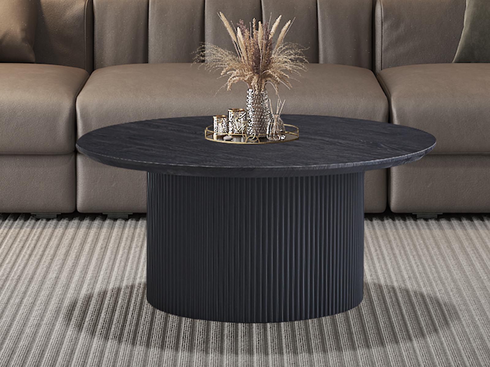 Table basse LARUSSO 80 cm brun foncé