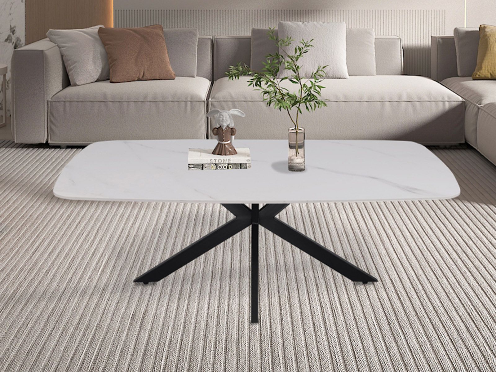 Table basse ovale MILO 130 cm blanc