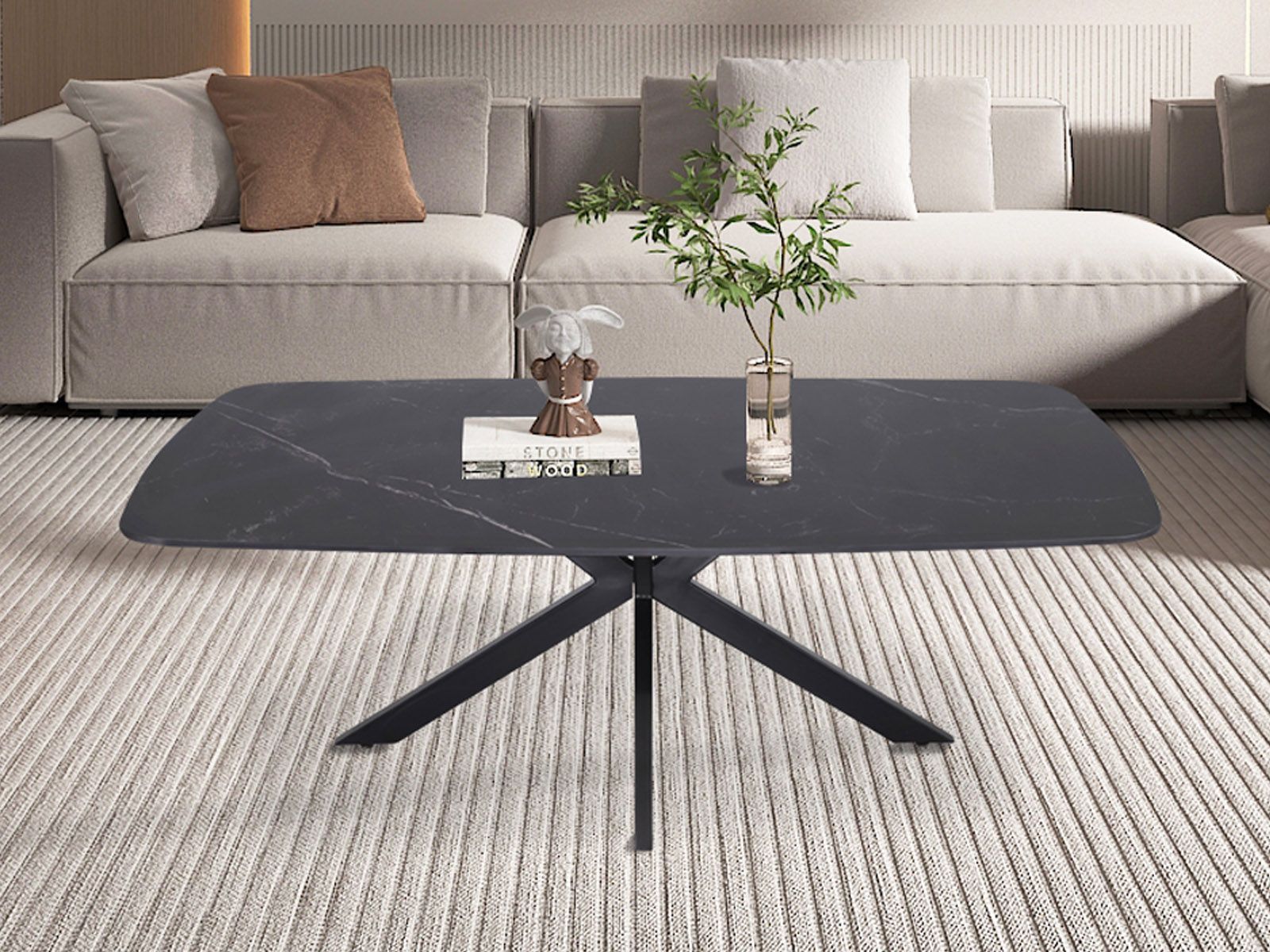 Table basse ovale MILO 130 cm noir
