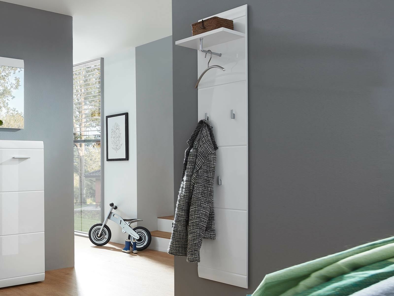 Porte-manteaux long PITTA blanc brillant