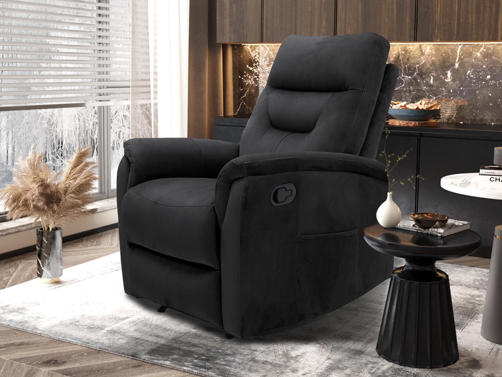 Fauteuil relax BRENDA noir