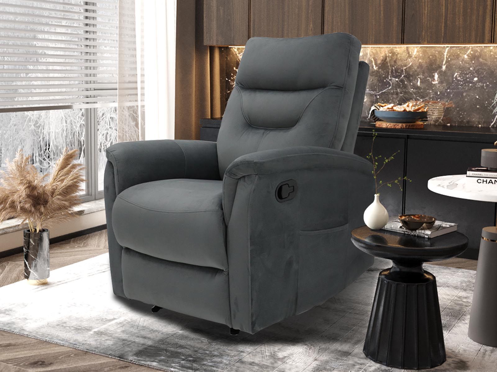 Fauteuil relax BRENDA 1 place gris