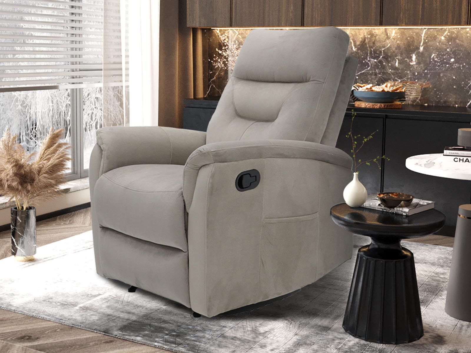 Fauteuil relax BRENDA 1 place taupe