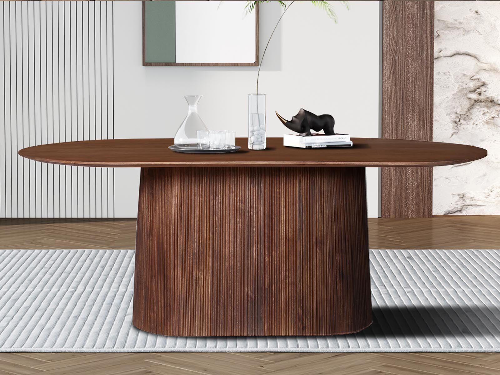 Table repas MIGADON 200 cm brun clair