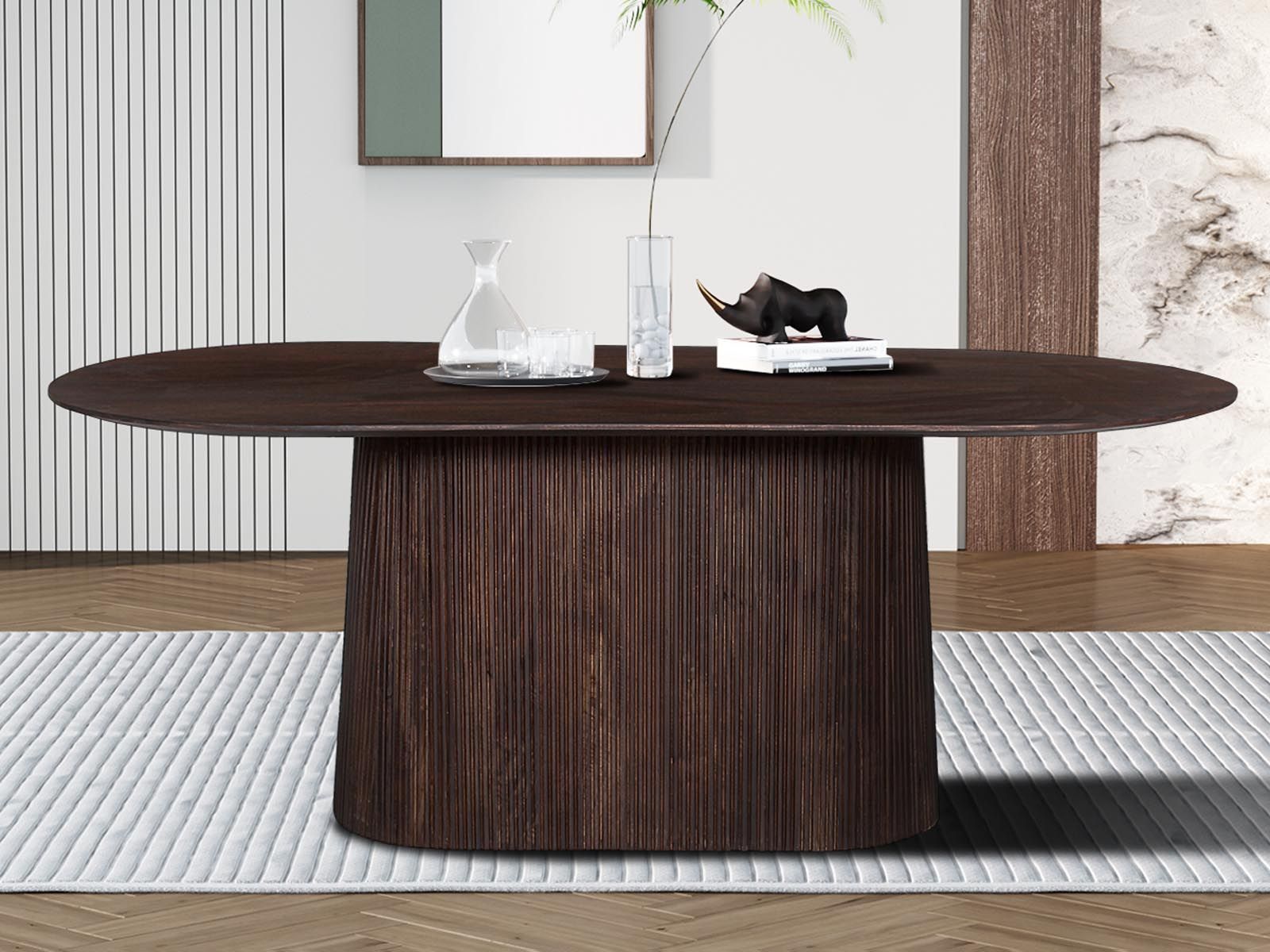 Table repas MIGADON 200 cm brun foncé