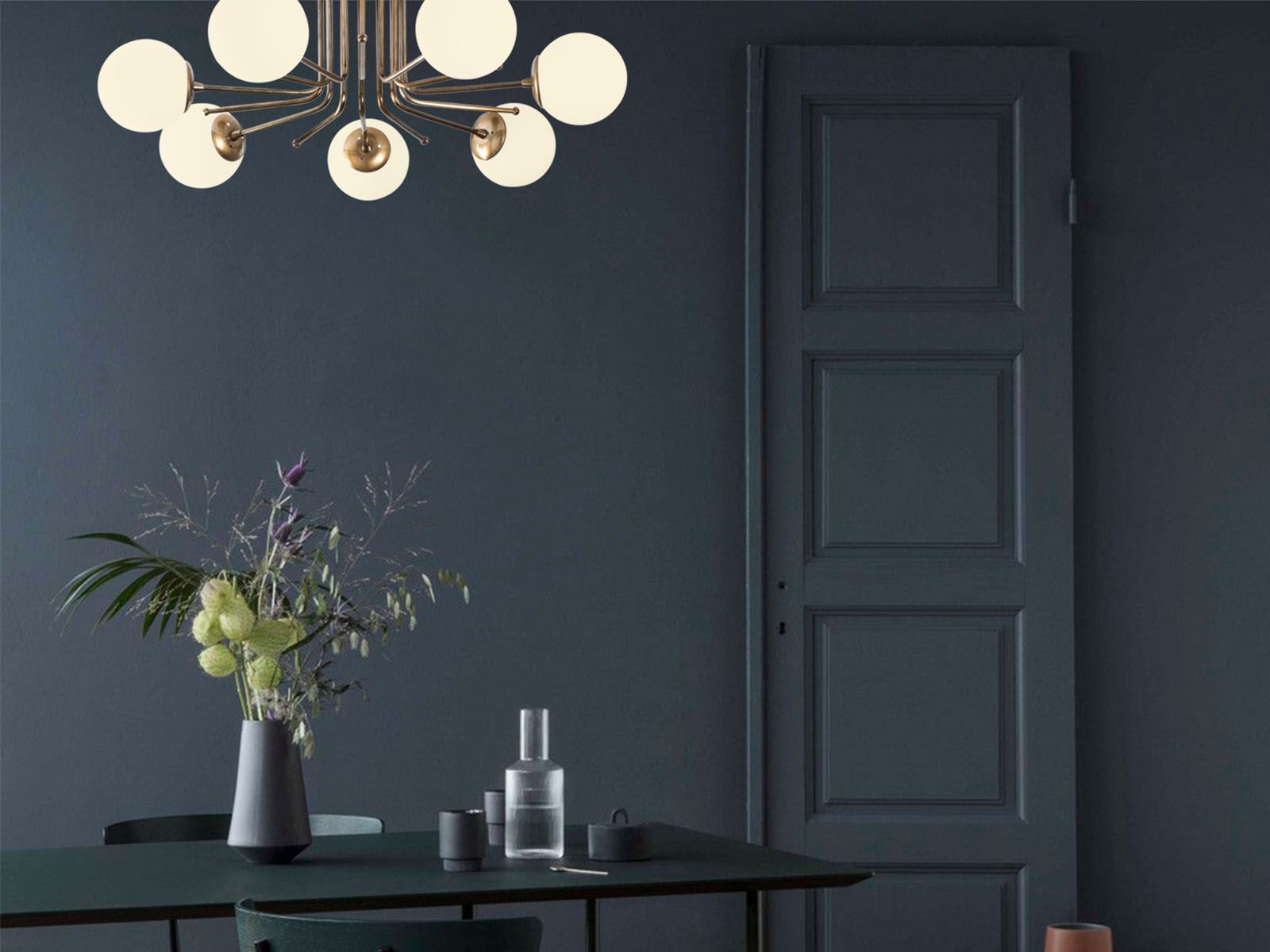 Plafonnier JUAN 7 lampes blanc/or