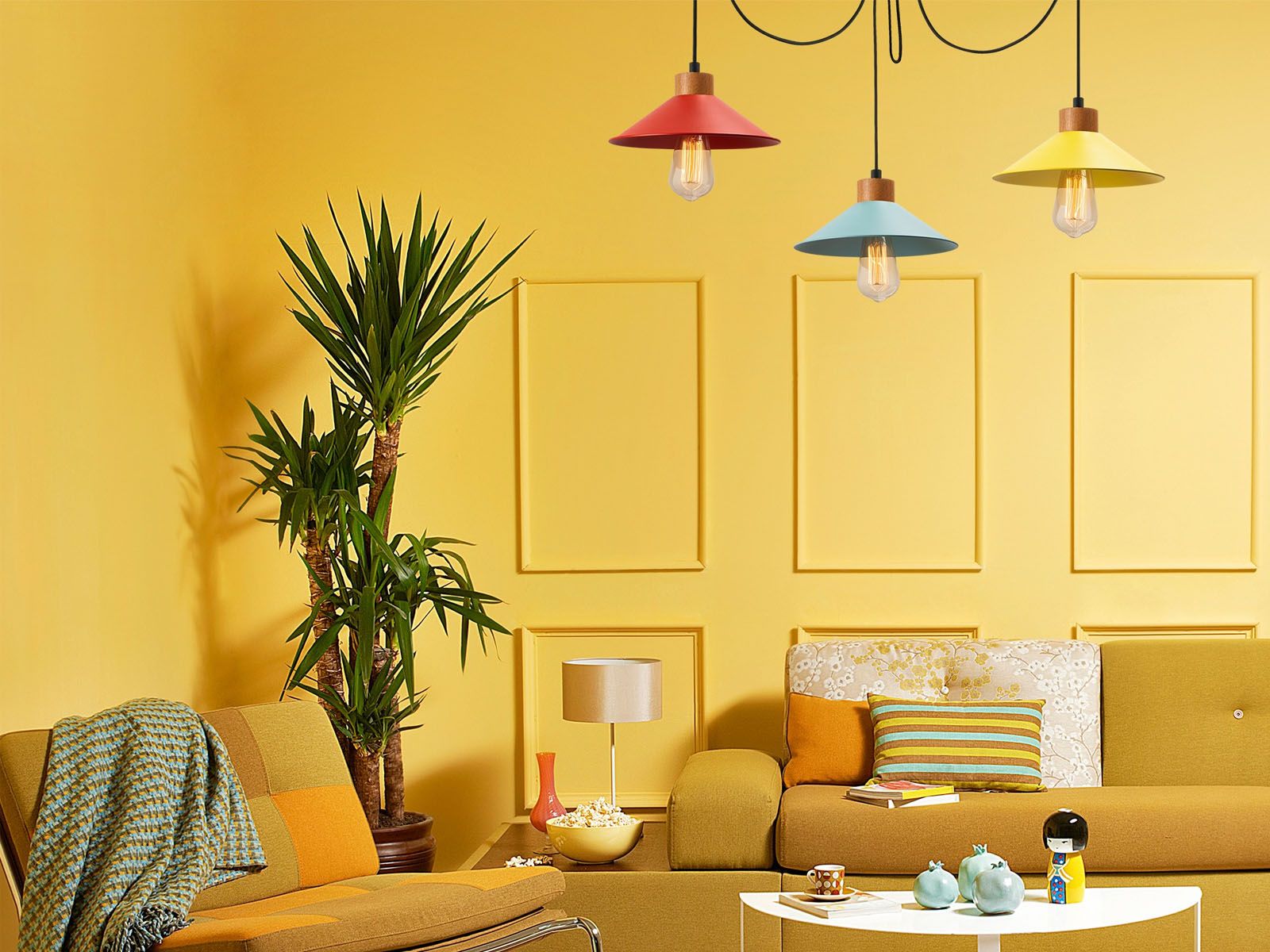 Luminaire suspendu SOOTY 3 lampes multicolore