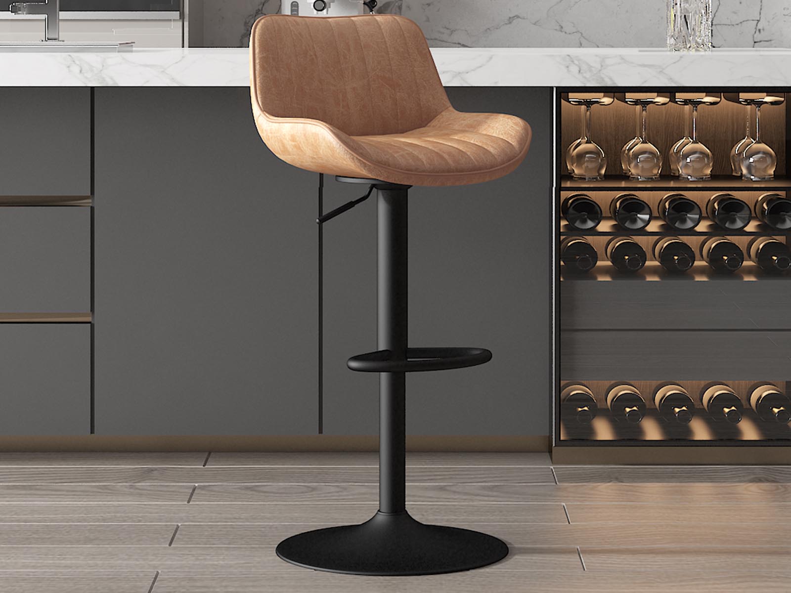 Tabouret de bar FENNO cognac