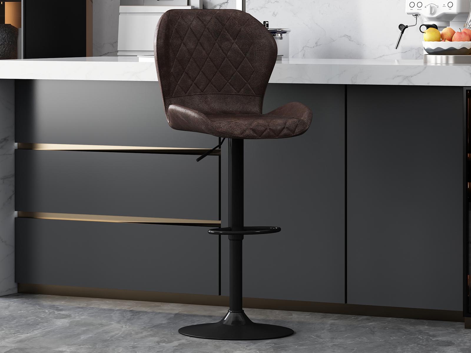 Tabouret de bar MAGALA brun foncé