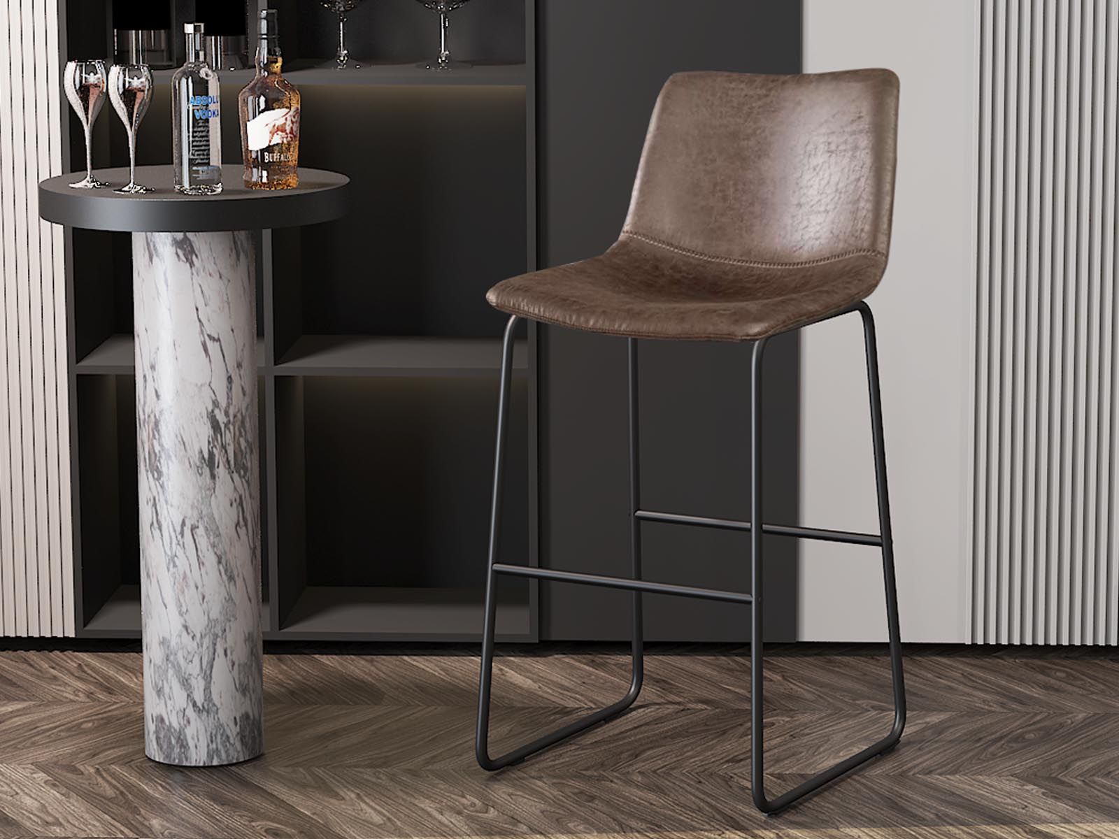 Tabouret de bar MANOES brun foncé