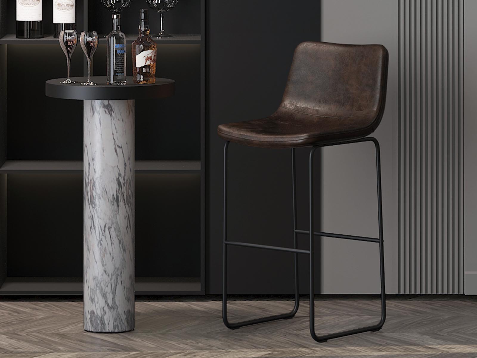 Tabouret de bar MANCINI brun foncé