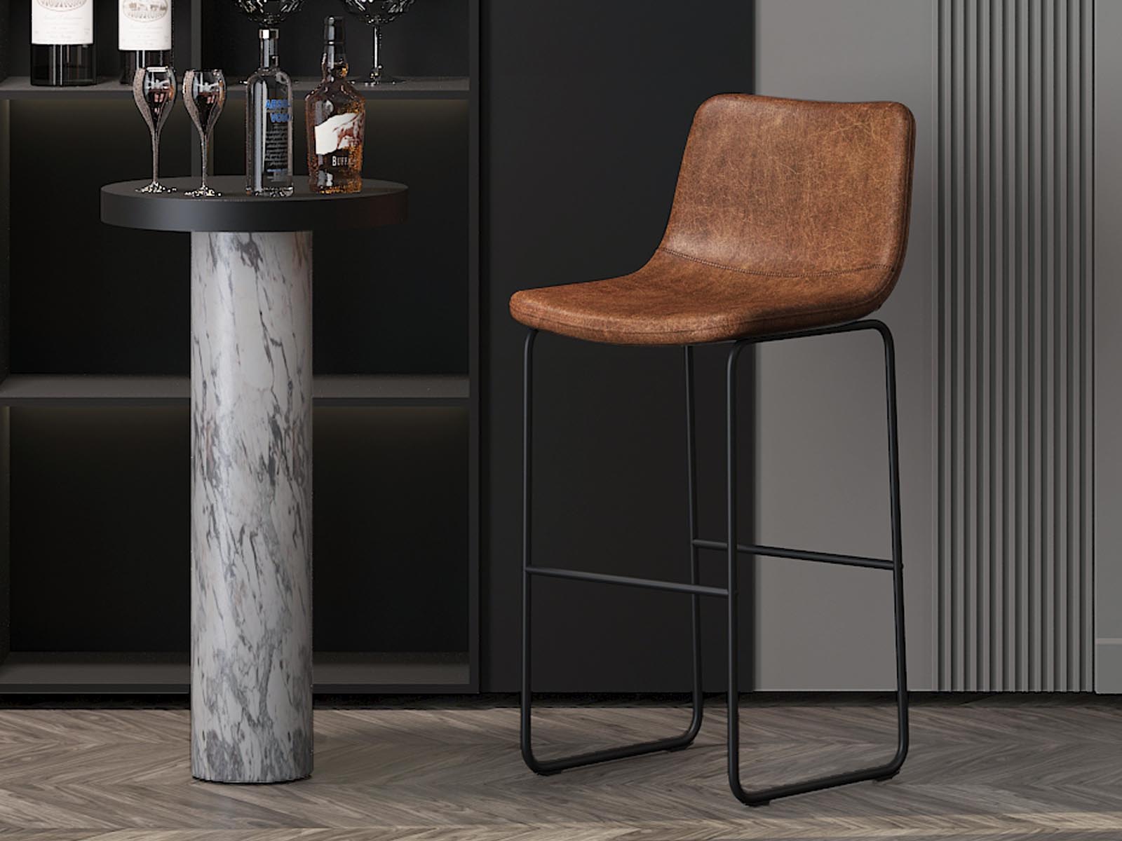 Tabouret de bar MANCINI cognac