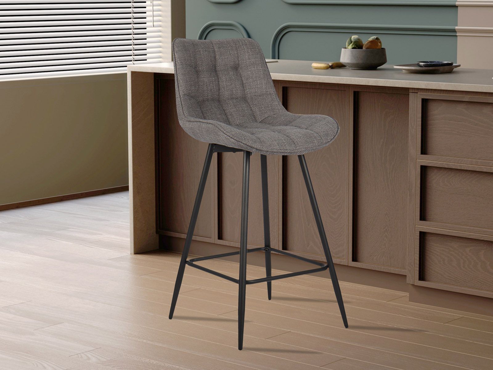 Tabouret de bar ARIBO gris clair