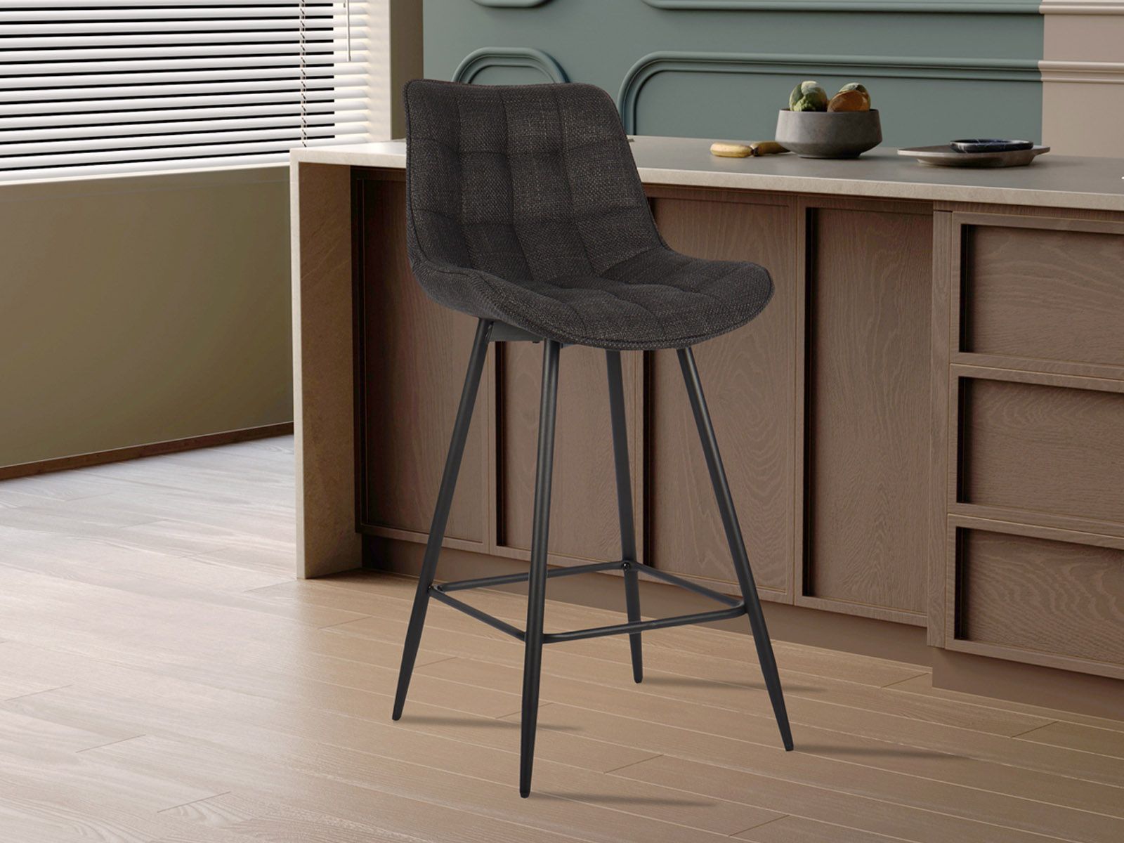 Tabouret de bar ARIBO gris foncé