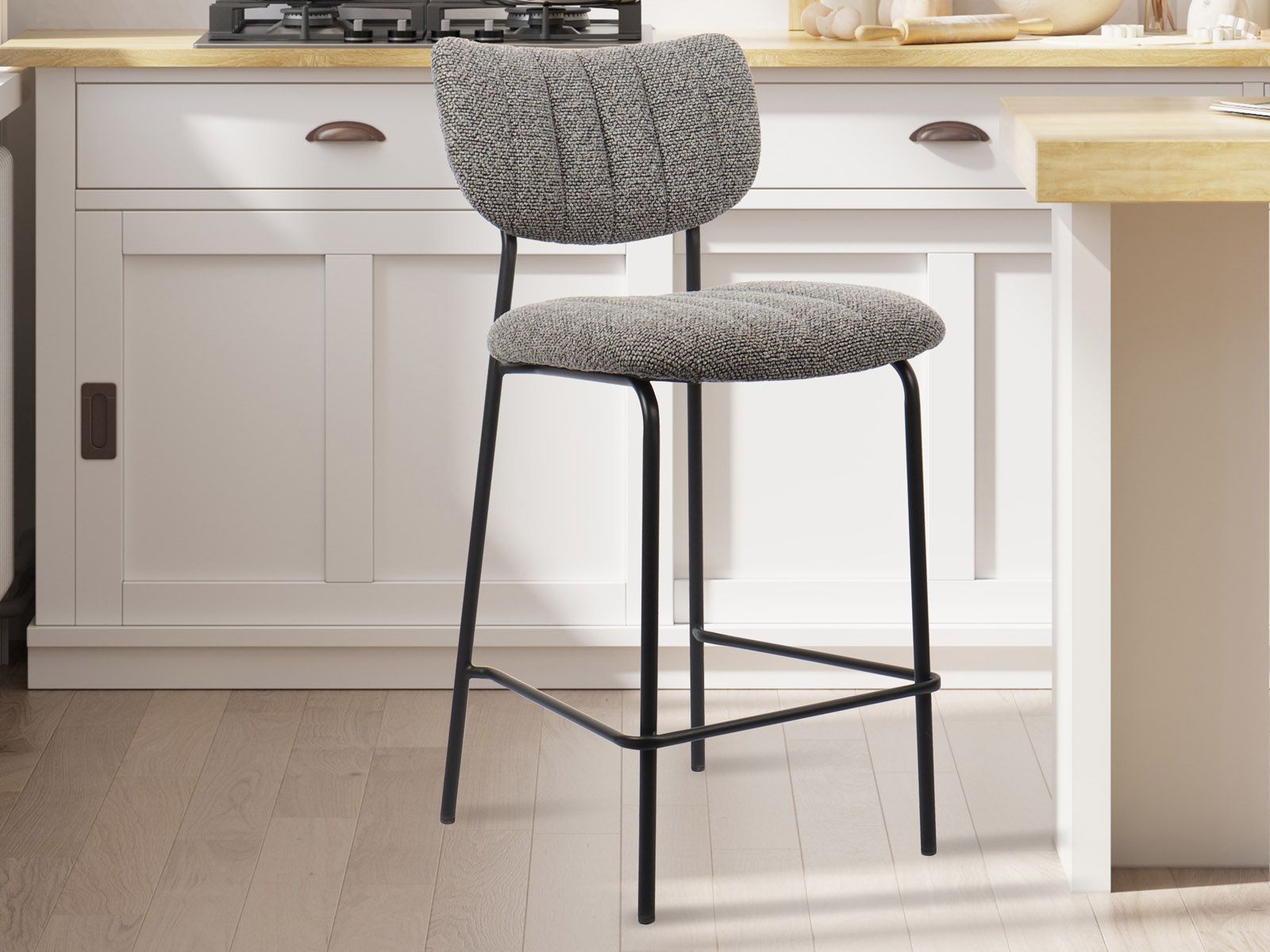 Tabouret de bar ANIKA gris foncé