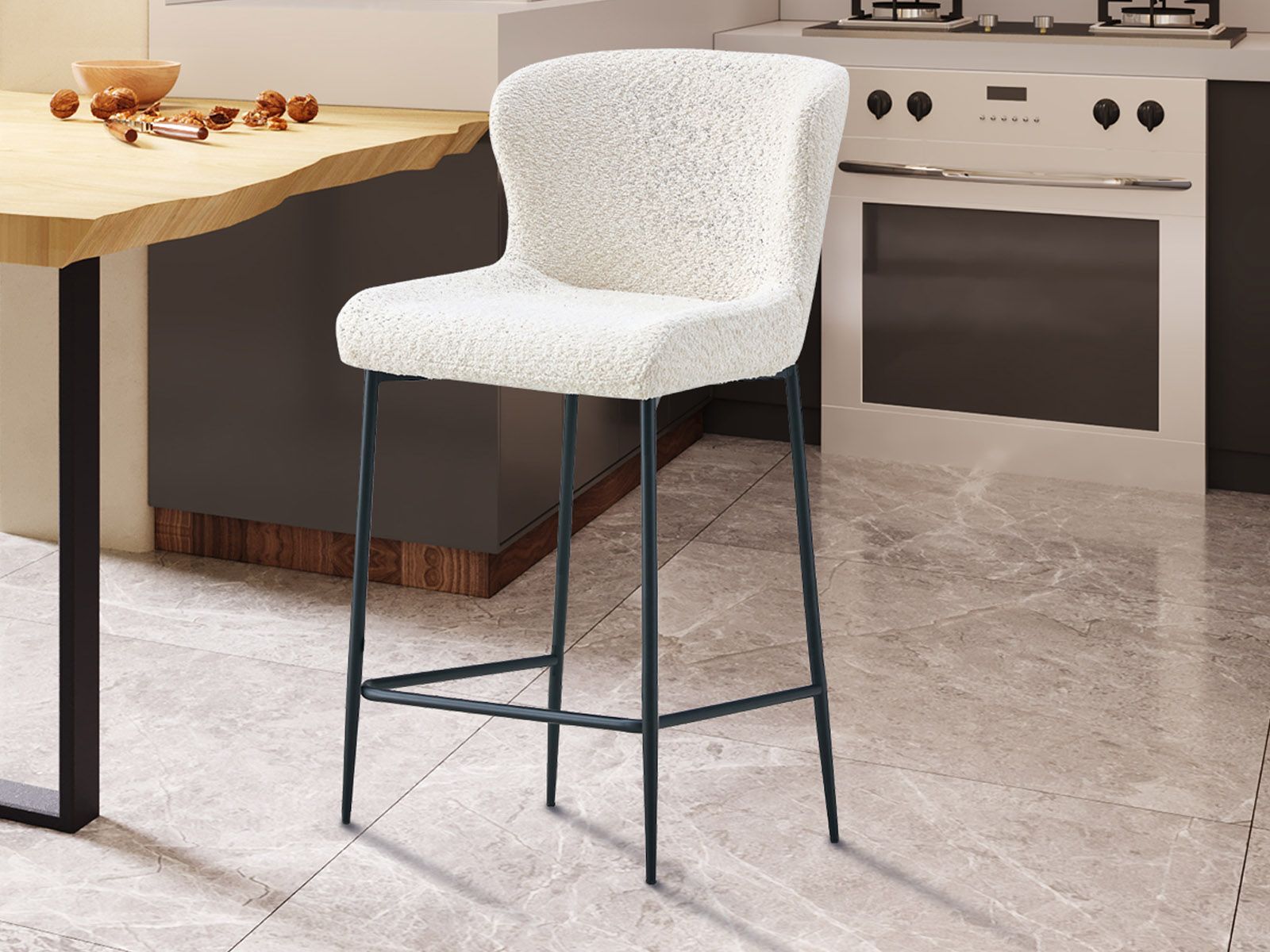 Tabouret de bar LUISA écru