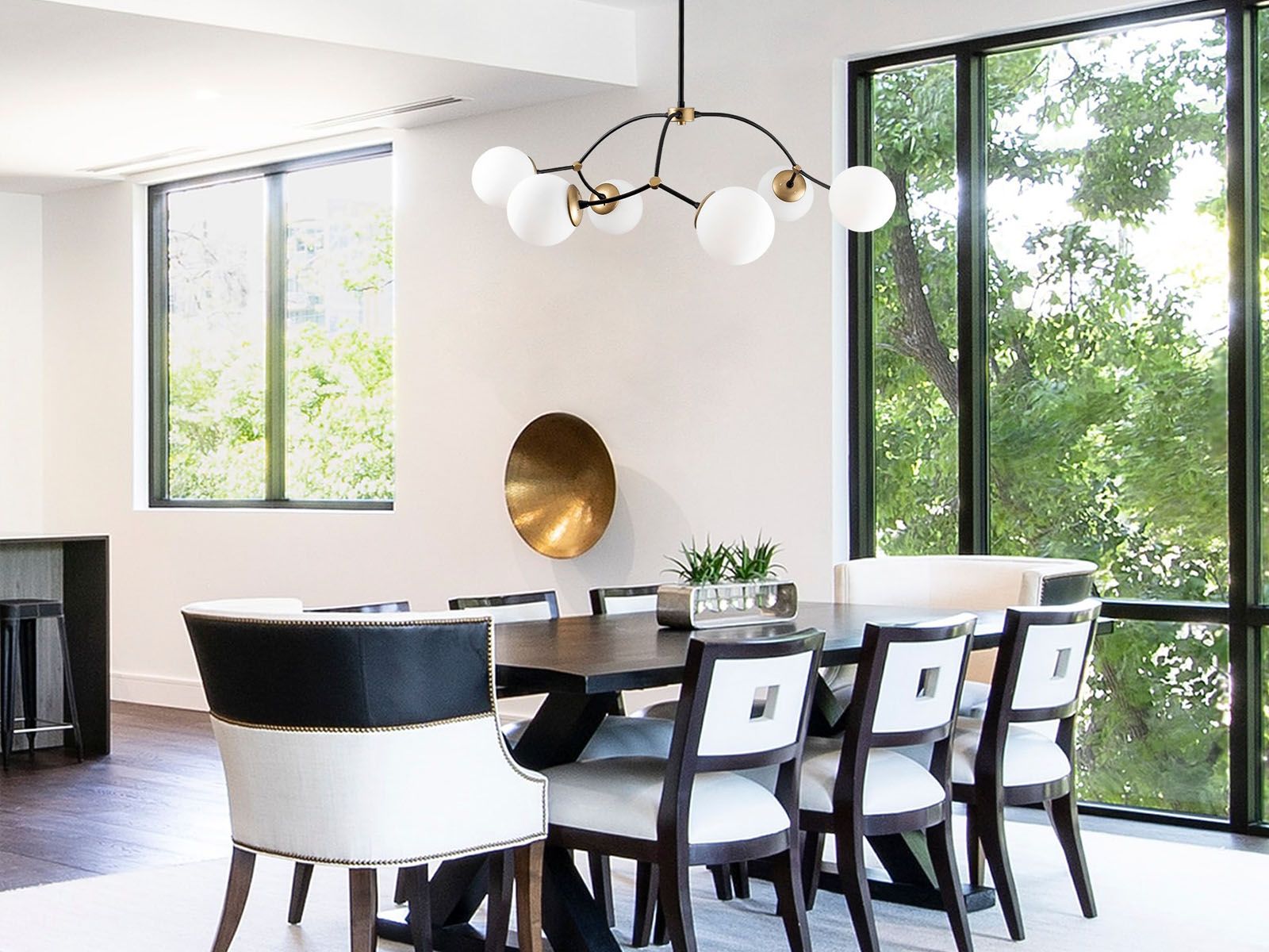 Luminaire suspendu WESTON 6 lampes noir