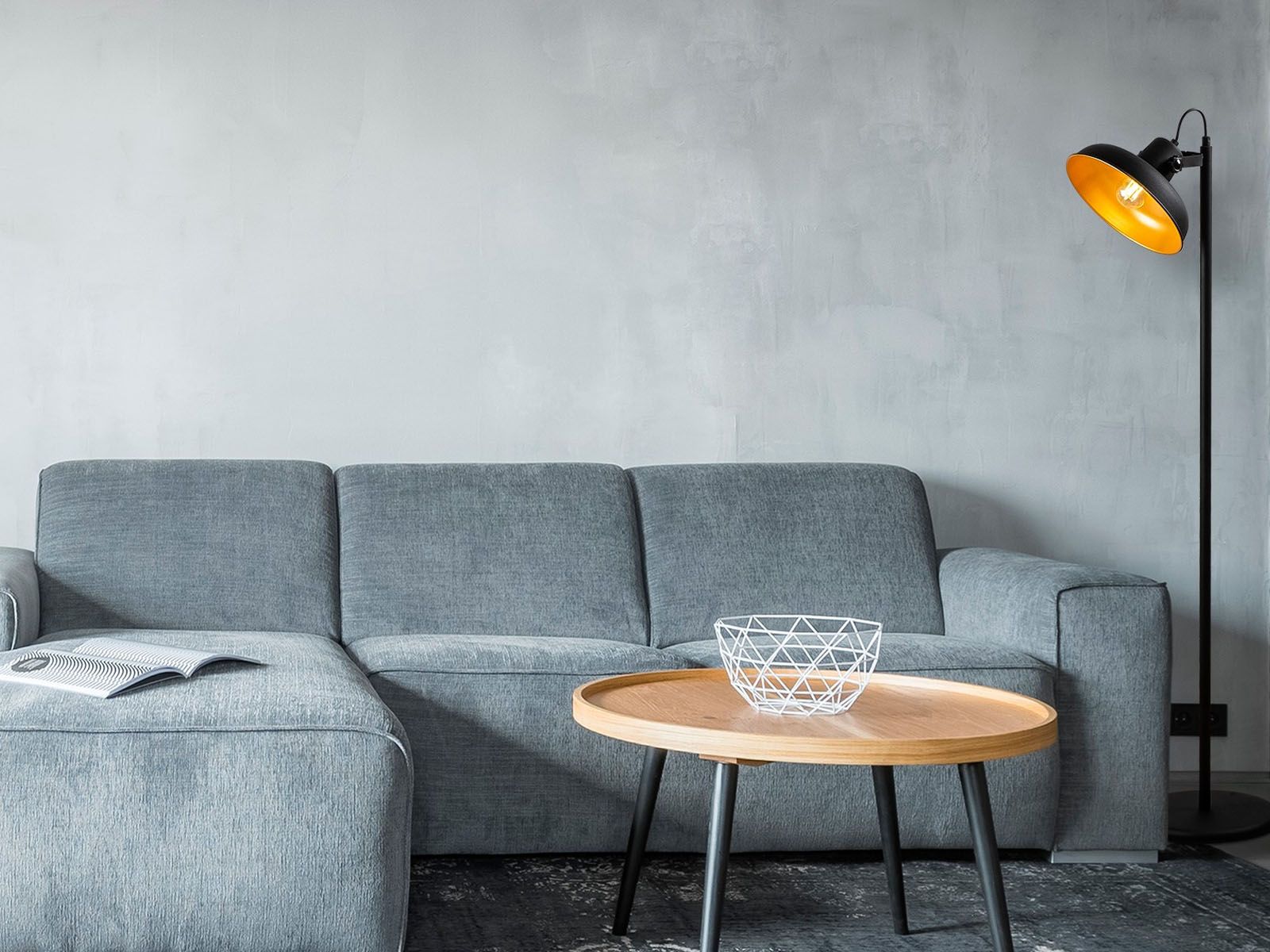 Lampadaire industriel RIPLEY 1 lampe noir