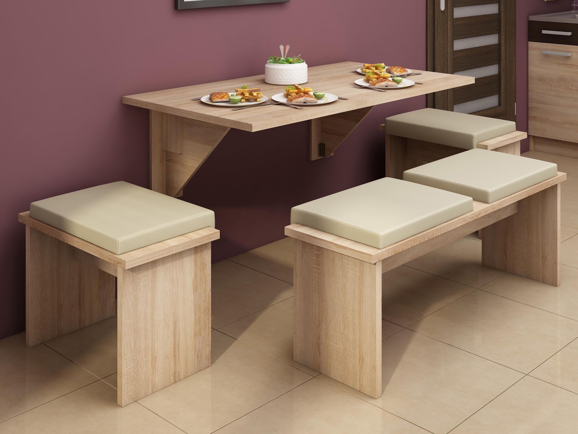 Table extensible HOMINI 130 cm sonoma