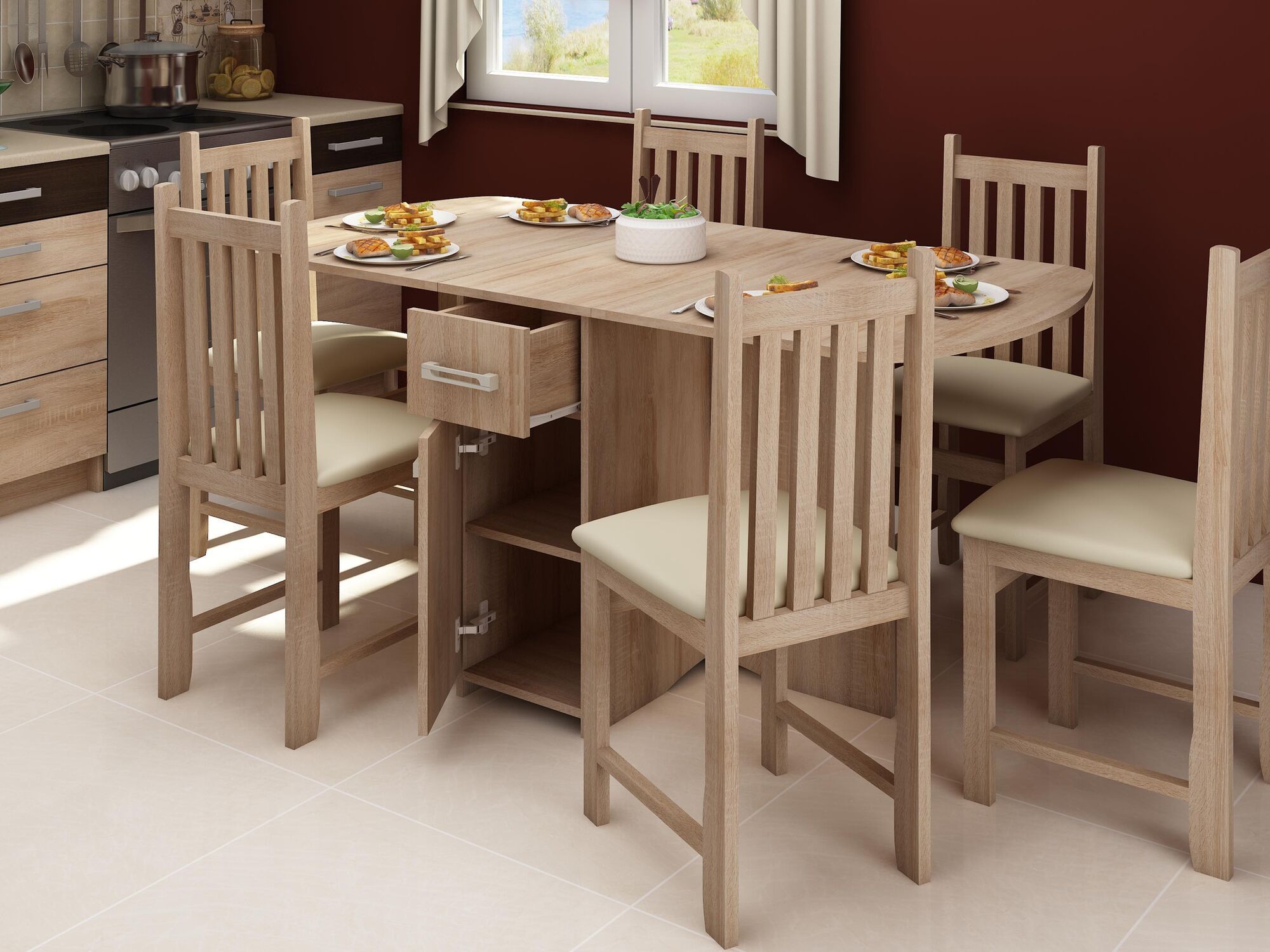 Table extensible HOMINI 100 > 160 cm sonoma