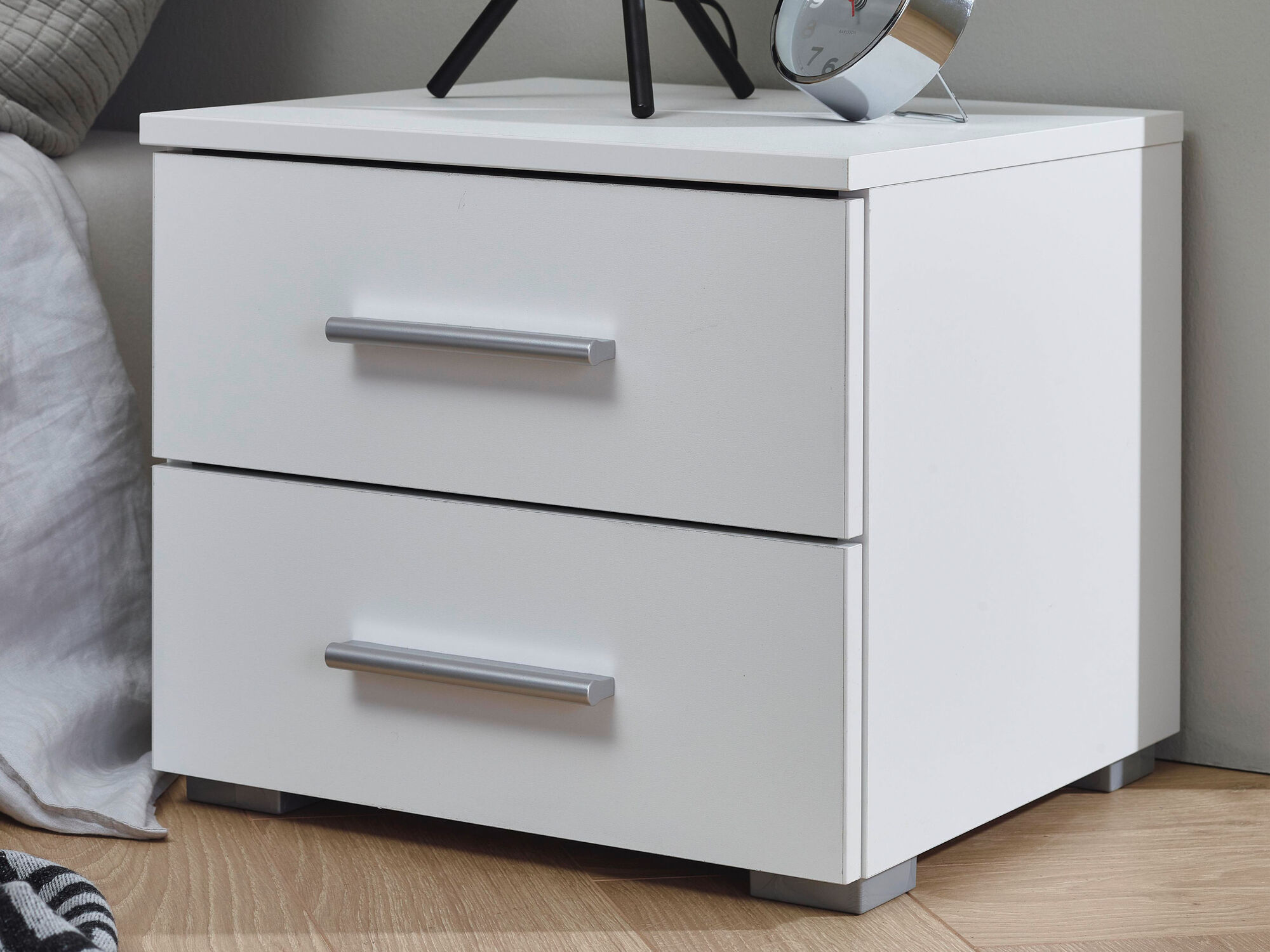 Chevet IXANA 2 tiroirs blanc alpin
